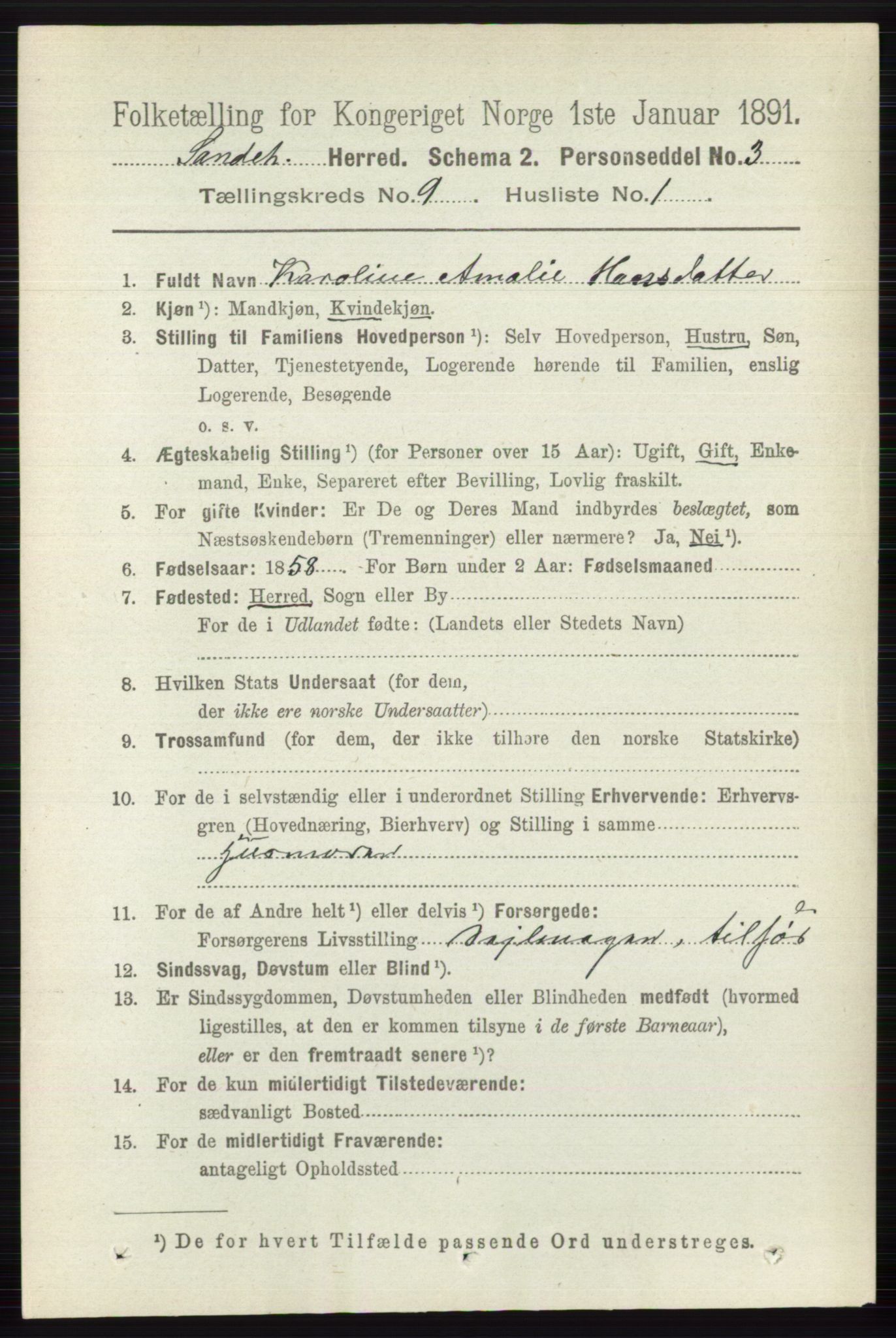 RA, 1891 census for 0724 Sandeherred, 1891, p. 5548