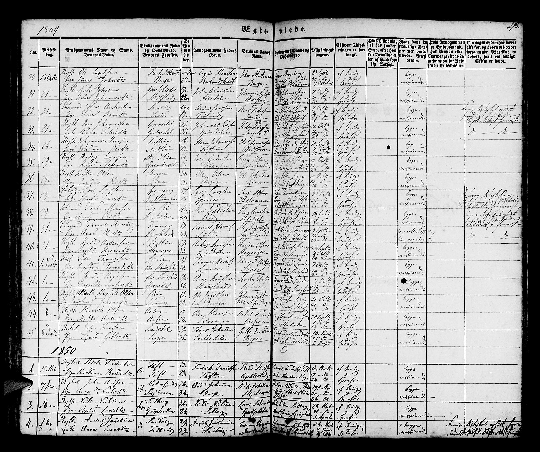 Os sokneprestembete, AV/SAB-A-99929: Parish register (official) no. A 15, 1839-1851, p. 278
