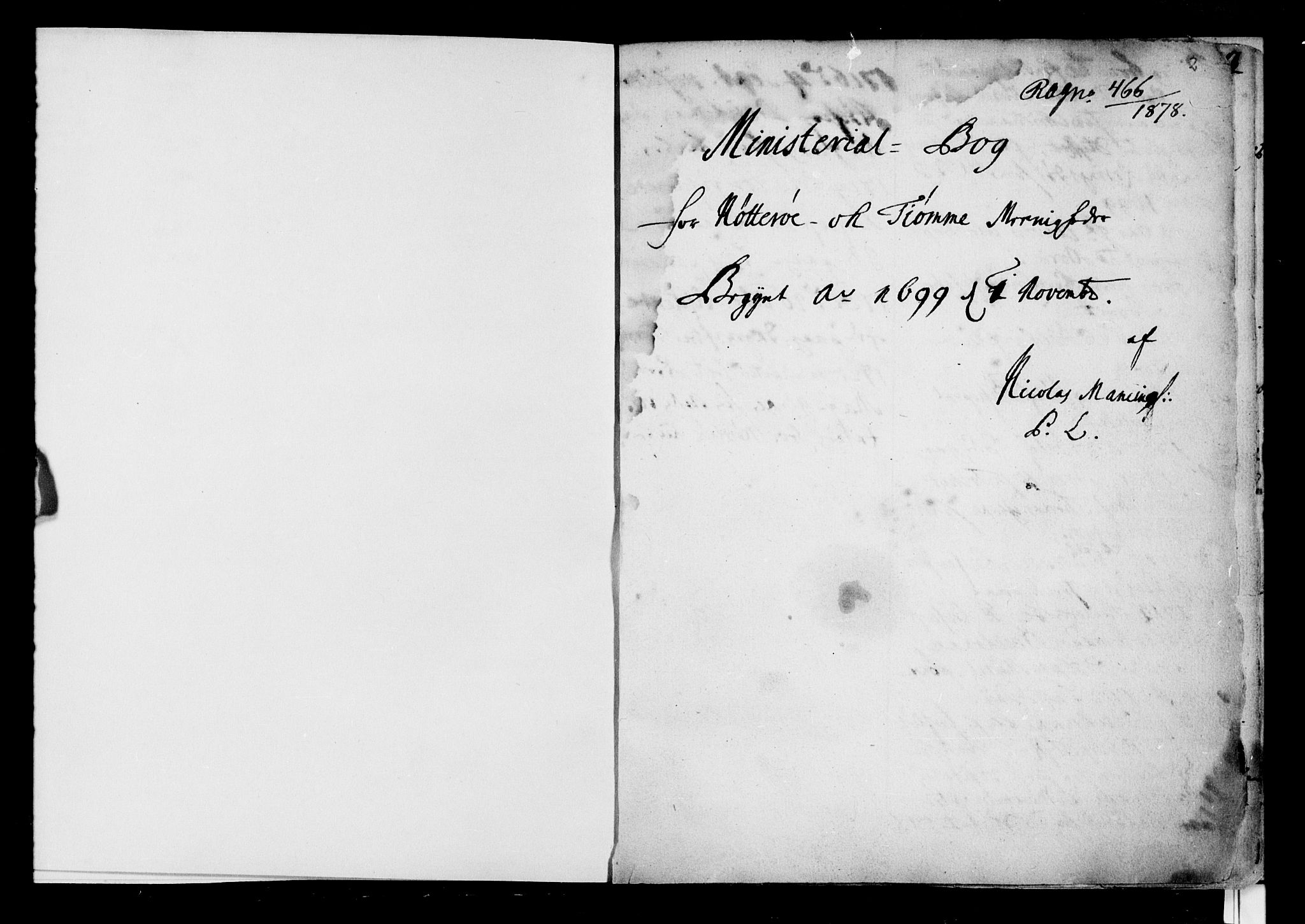 Nøtterøy kirkebøker, AV/SAKO-A-354/F/Fa/L0001: Parish register (official) no. I 1, 1686-1738, p. 1-2