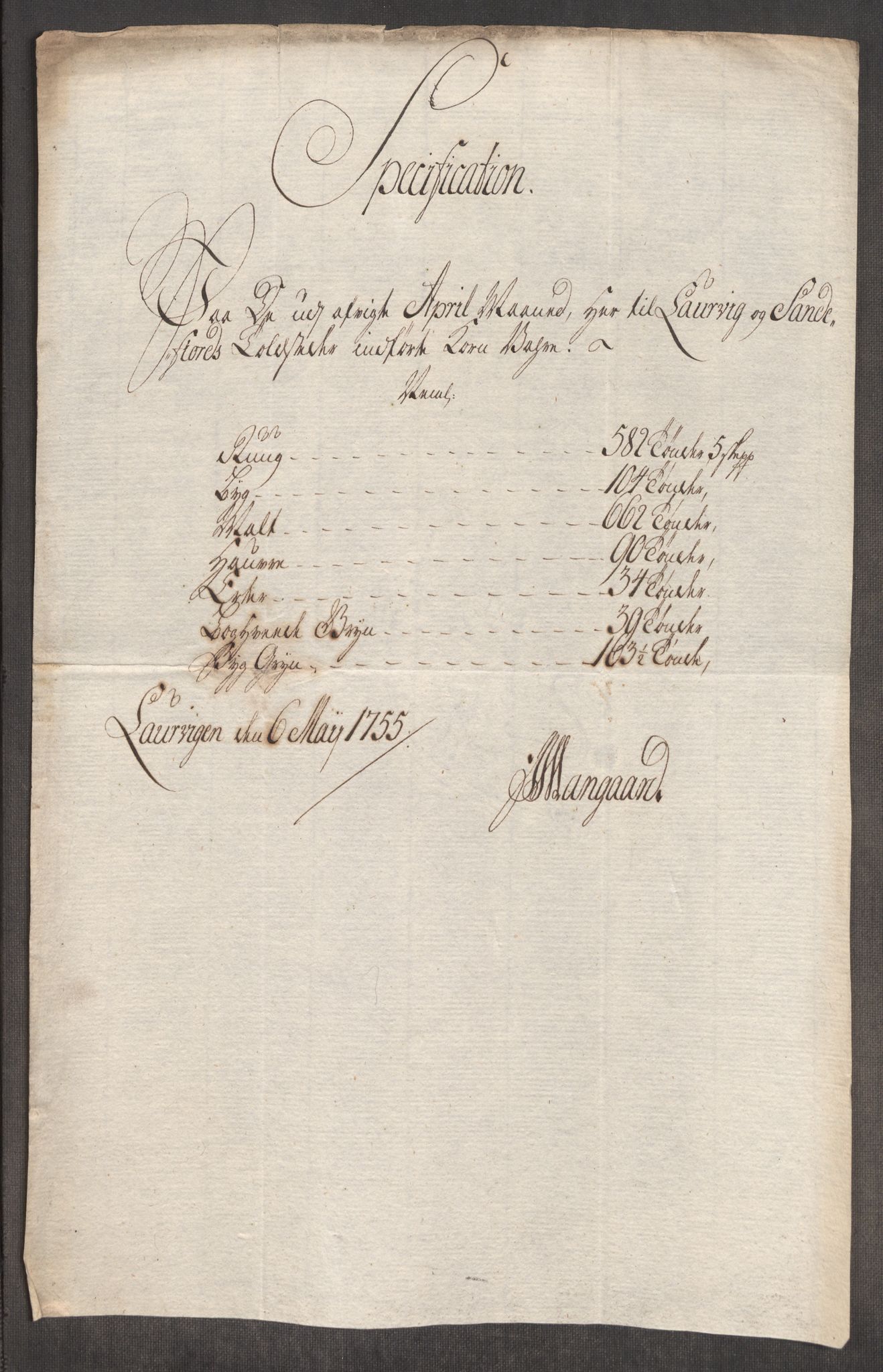 Rentekammeret inntil 1814, Realistisk ordnet avdeling, AV/RA-EA-4070/Oe/L0005: [Ø1]: Priskuranter, 1753-1757, p. 490