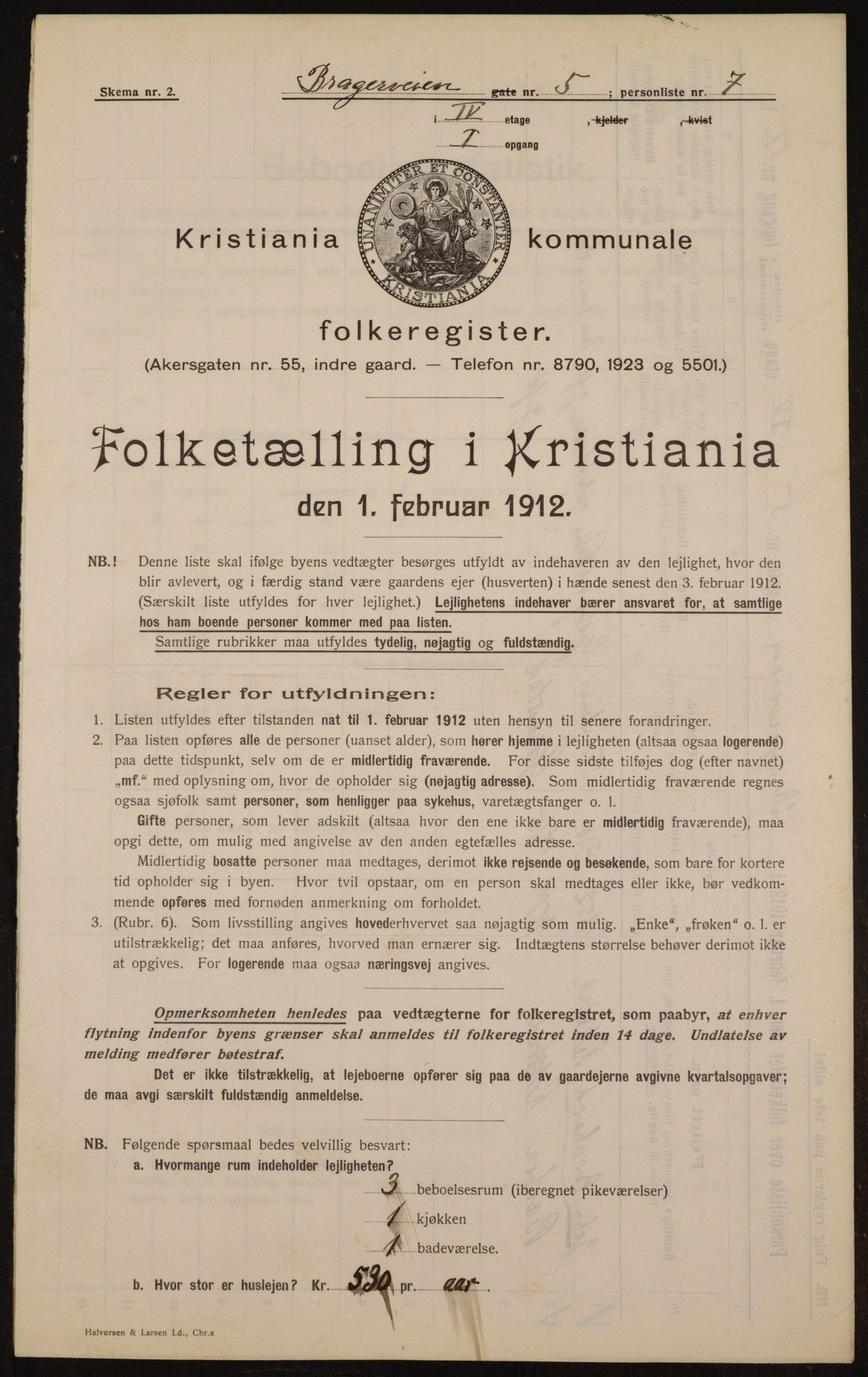 OBA, Municipal Census 1912 for Kristiania, 1912, p. 7969