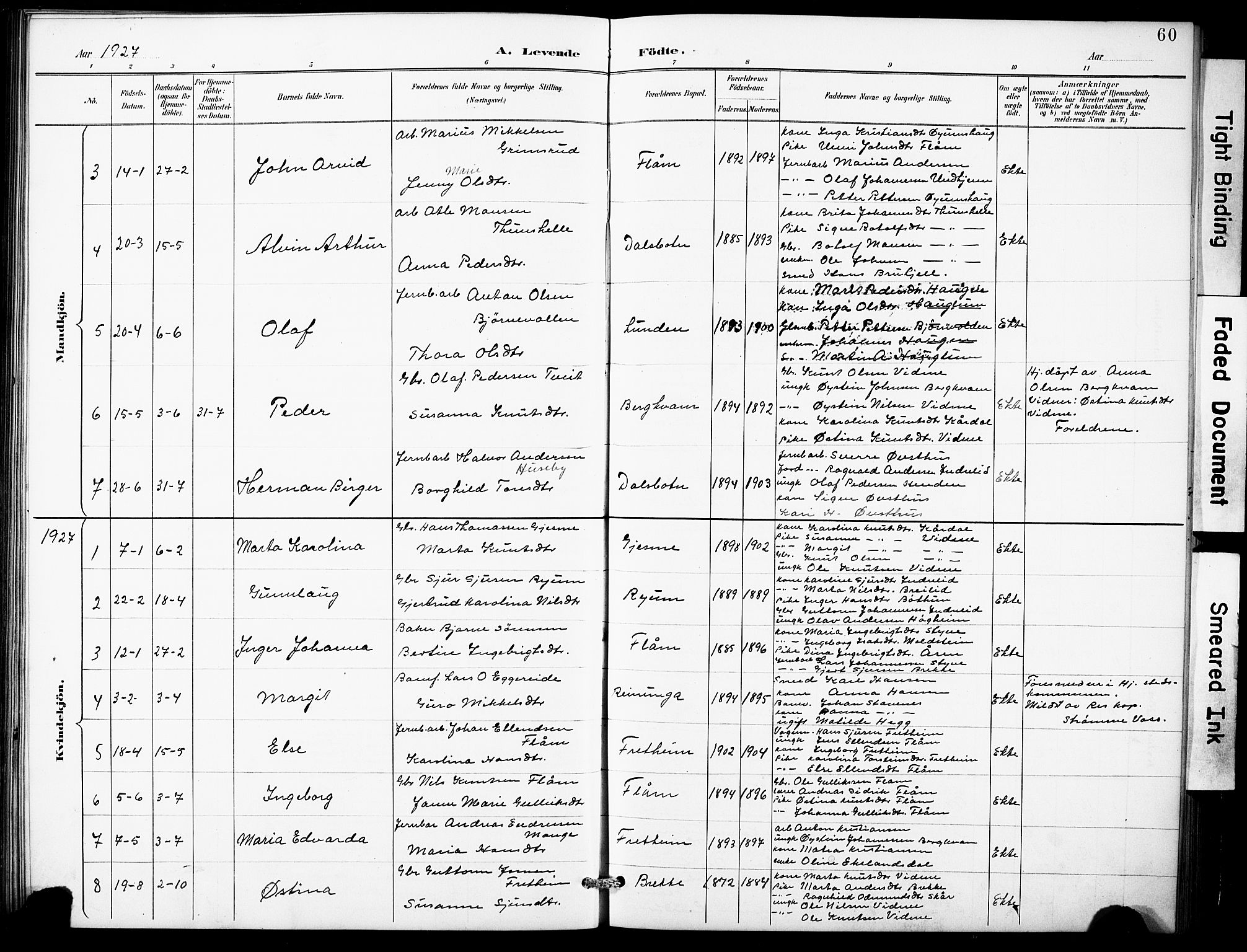 Aurland sokneprestembete, SAB/A-99937/H/Hb/Hbb/L0002: Parish register (copy) no. B 2, 1887-1929, p. 60