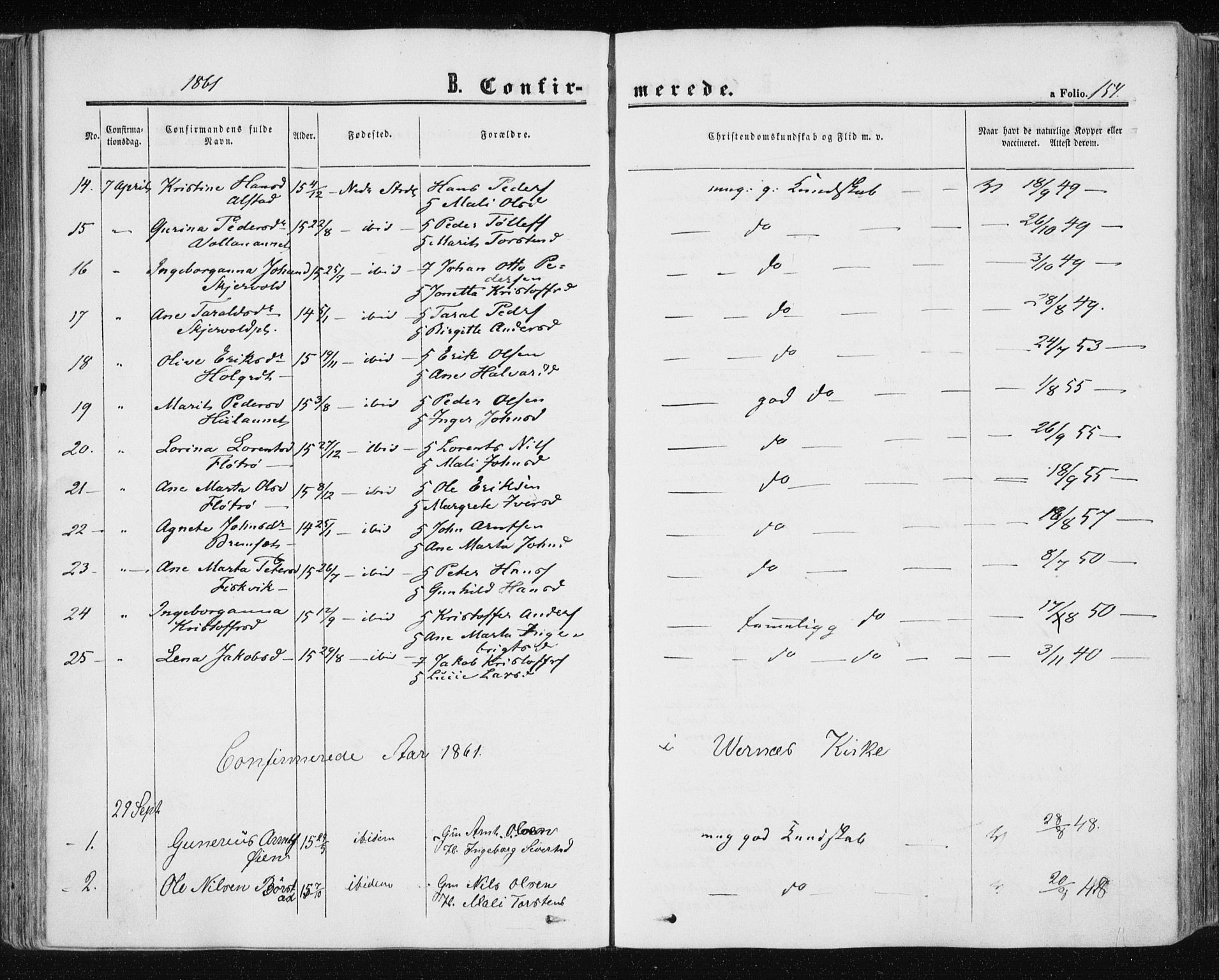 Ministerialprotokoller, klokkerbøker og fødselsregistre - Nord-Trøndelag, AV/SAT-A-1458/709/L0075: Parish register (official) no. 709A15, 1859-1870, p. 154