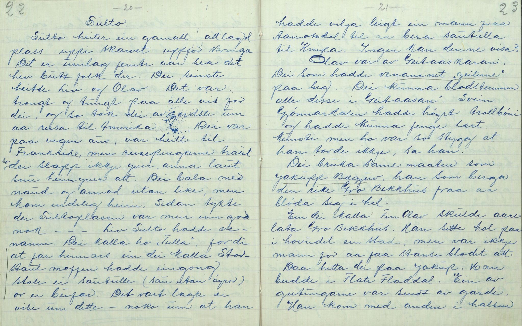 Rikard Berge, TEMU/TGM-A-1003/F/L0007/0036: 251-299 / 286 Uppskriftir av O. T. Bakken, 1918, p. 22-23