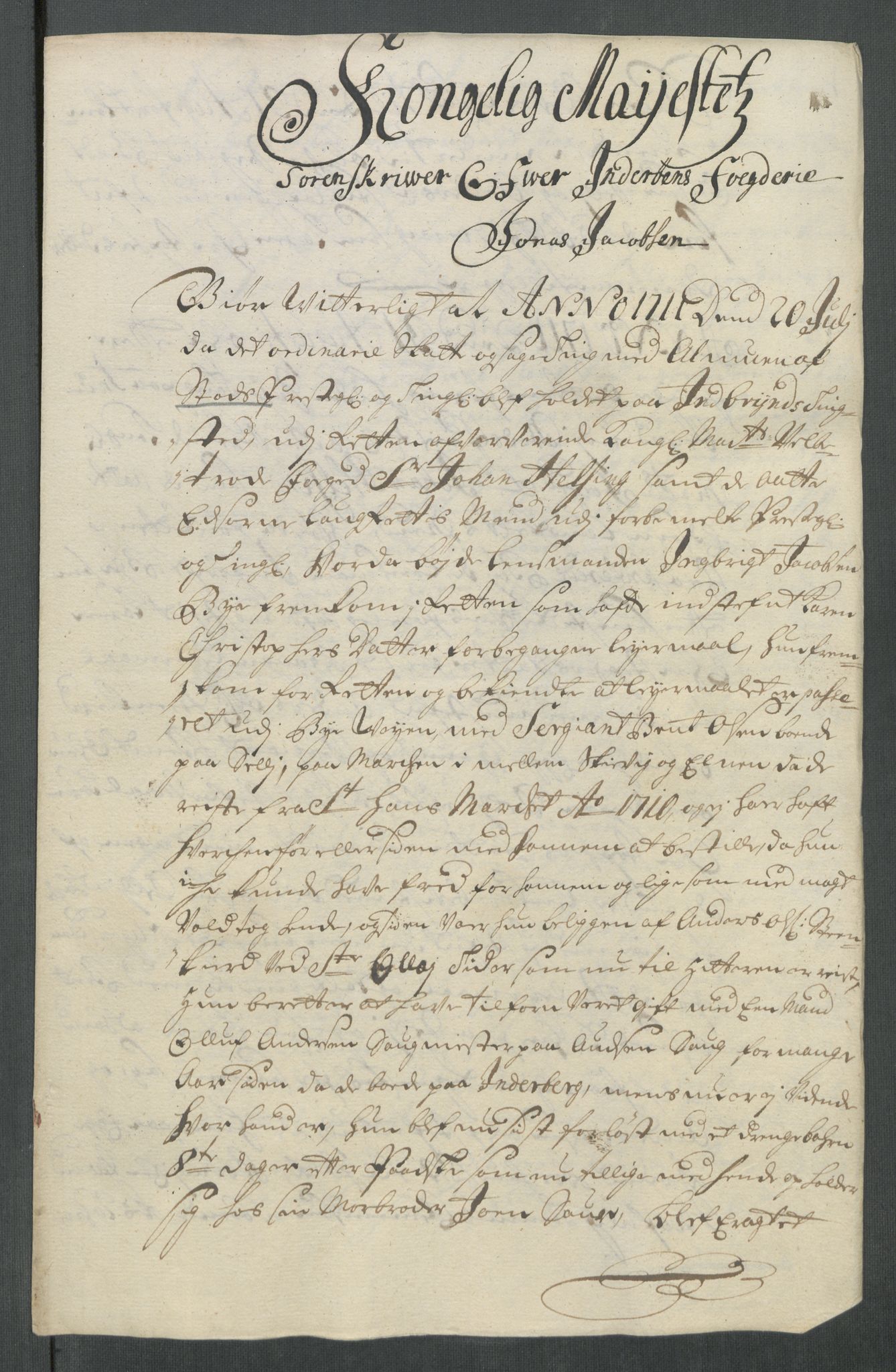 Rentekammeret inntil 1814, Reviderte regnskaper, Fogderegnskap, AV/RA-EA-4092/R63/L4320: Fogderegnskap Inderøy, 1712, p. 216