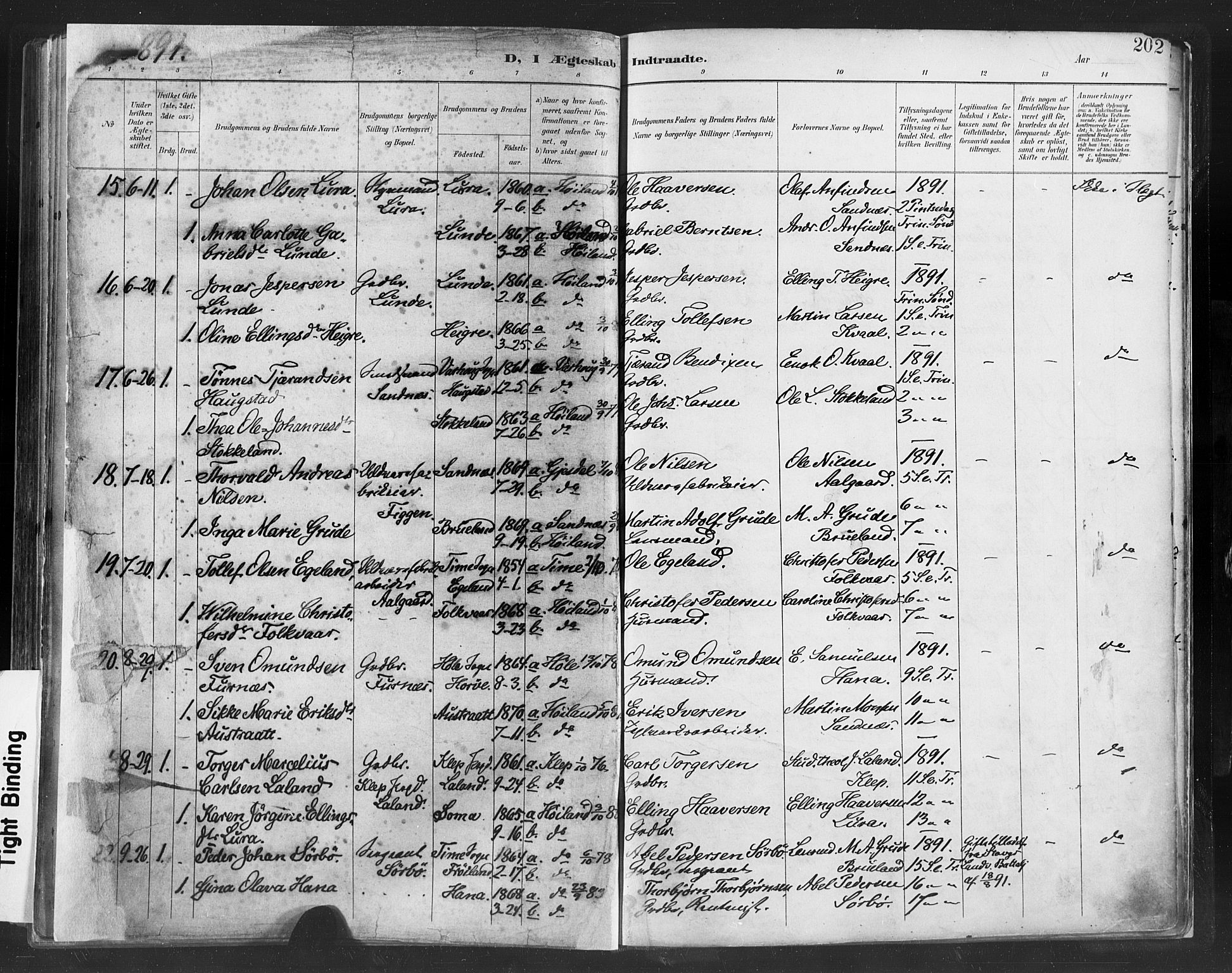 Høyland sokneprestkontor, SAST/A-101799/001/30BA/L0013: Parish register (official) no. A 13.1, 1889-1898, p. 202