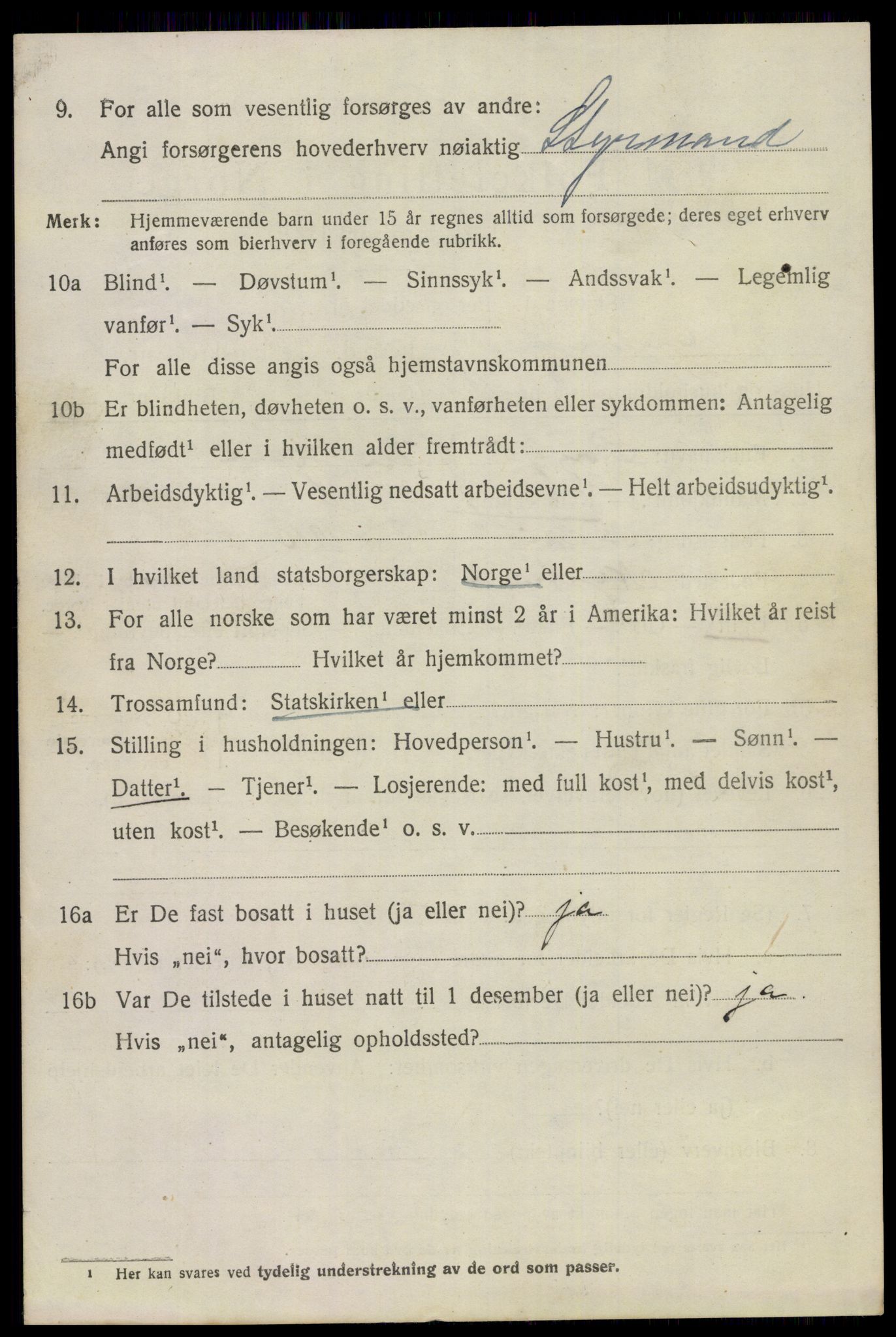 SAKO, 1920 census for Eidanger, 1920, p. 2915