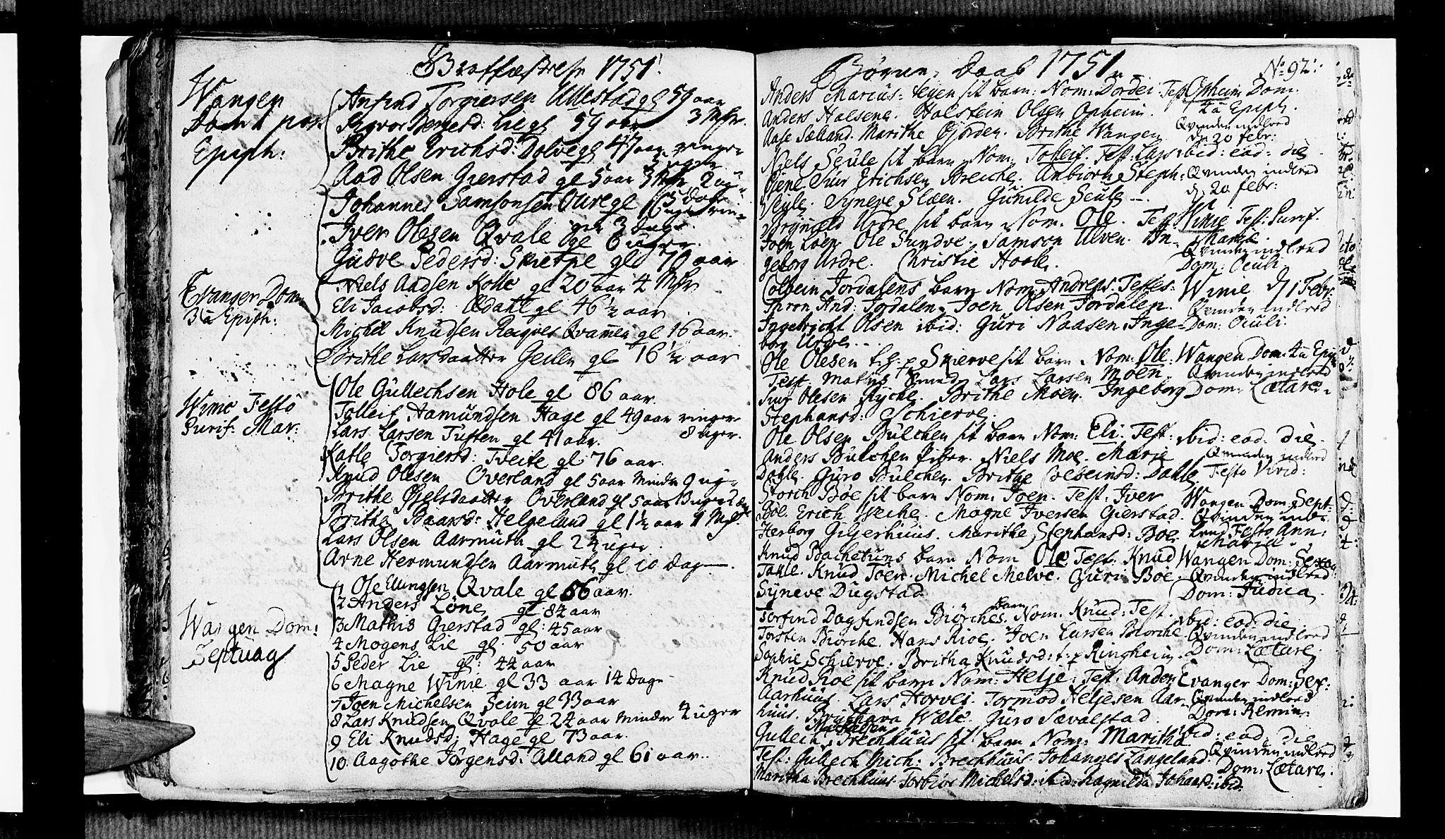 Voss sokneprestembete, SAB/A-79001/H/Haa: Parish register (official) no. A 6, 1744-1752, p. 92
