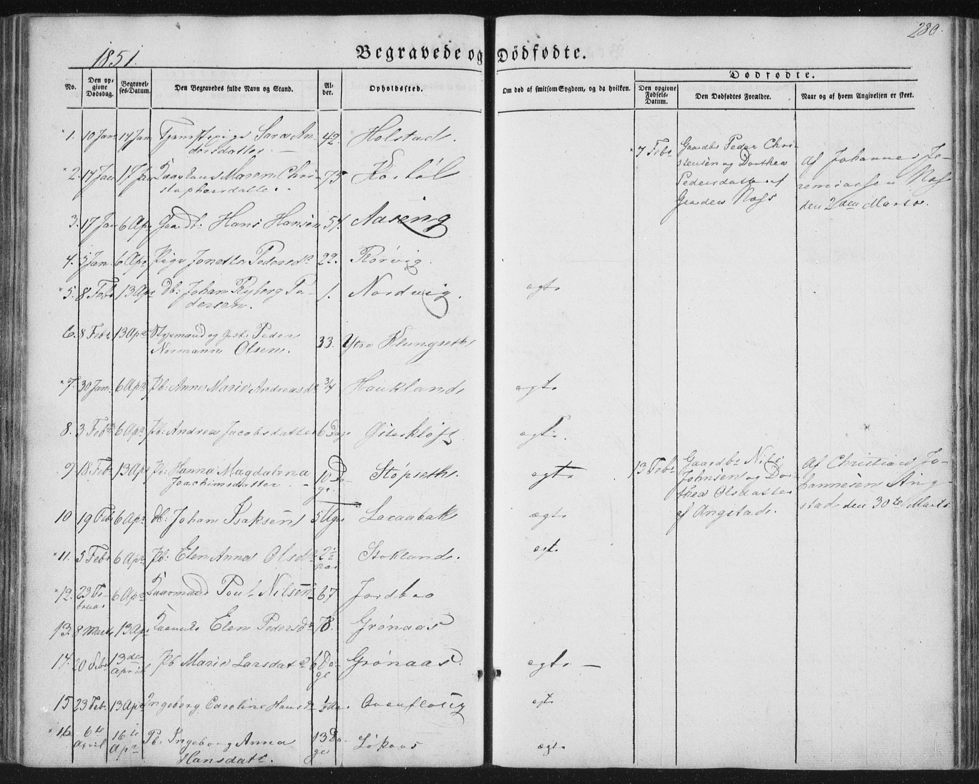 Ministerialprotokoller, klokkerbøker og fødselsregistre - Nordland, SAT/A-1459/852/L0738: Parish register (official) no. 852A08, 1849-1865, p. 280
