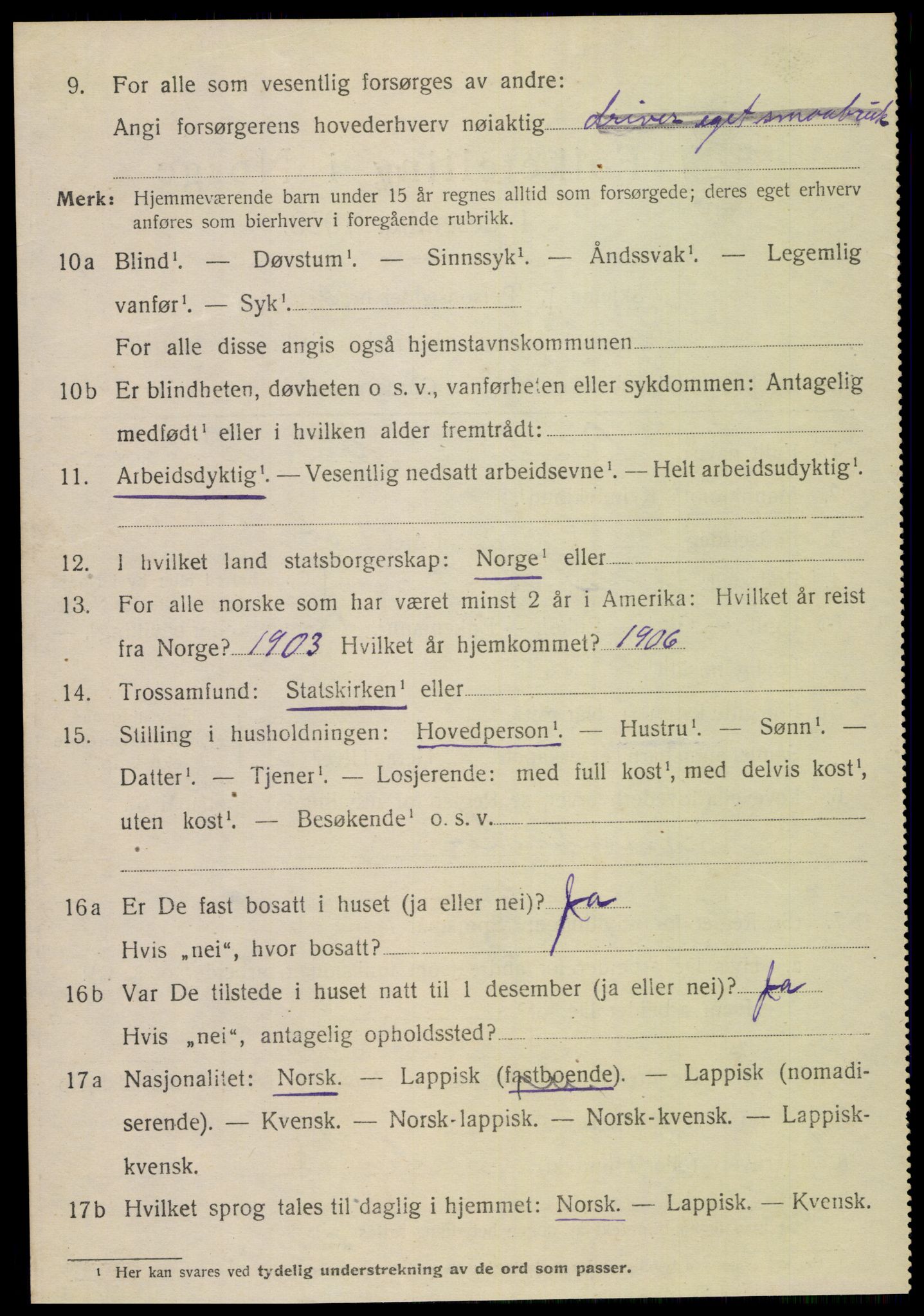 SAT, 1920 census for Kjerringøy, 1920, p. 326