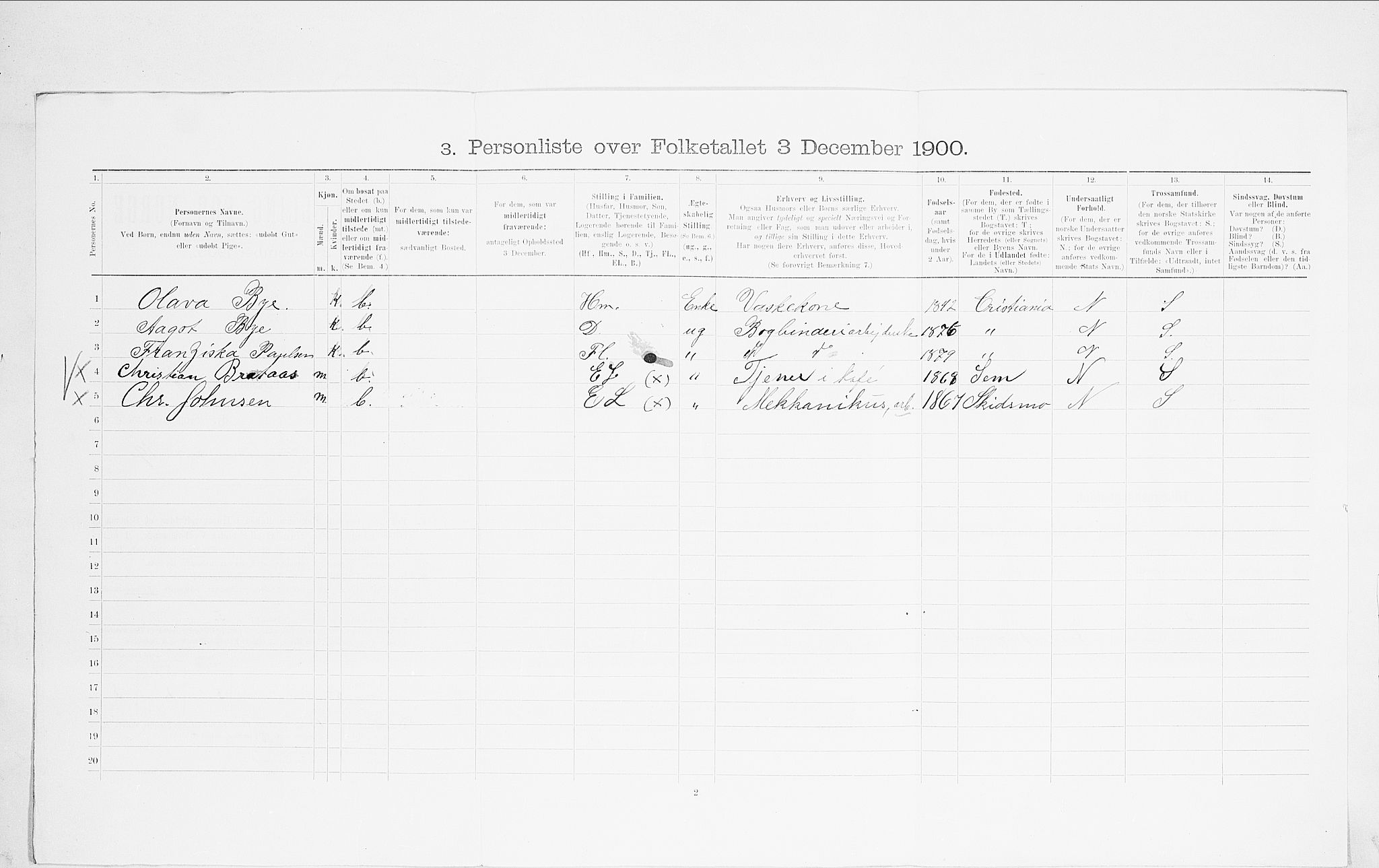 SAO, 1900 census for Kristiania, 1900, p. 102483