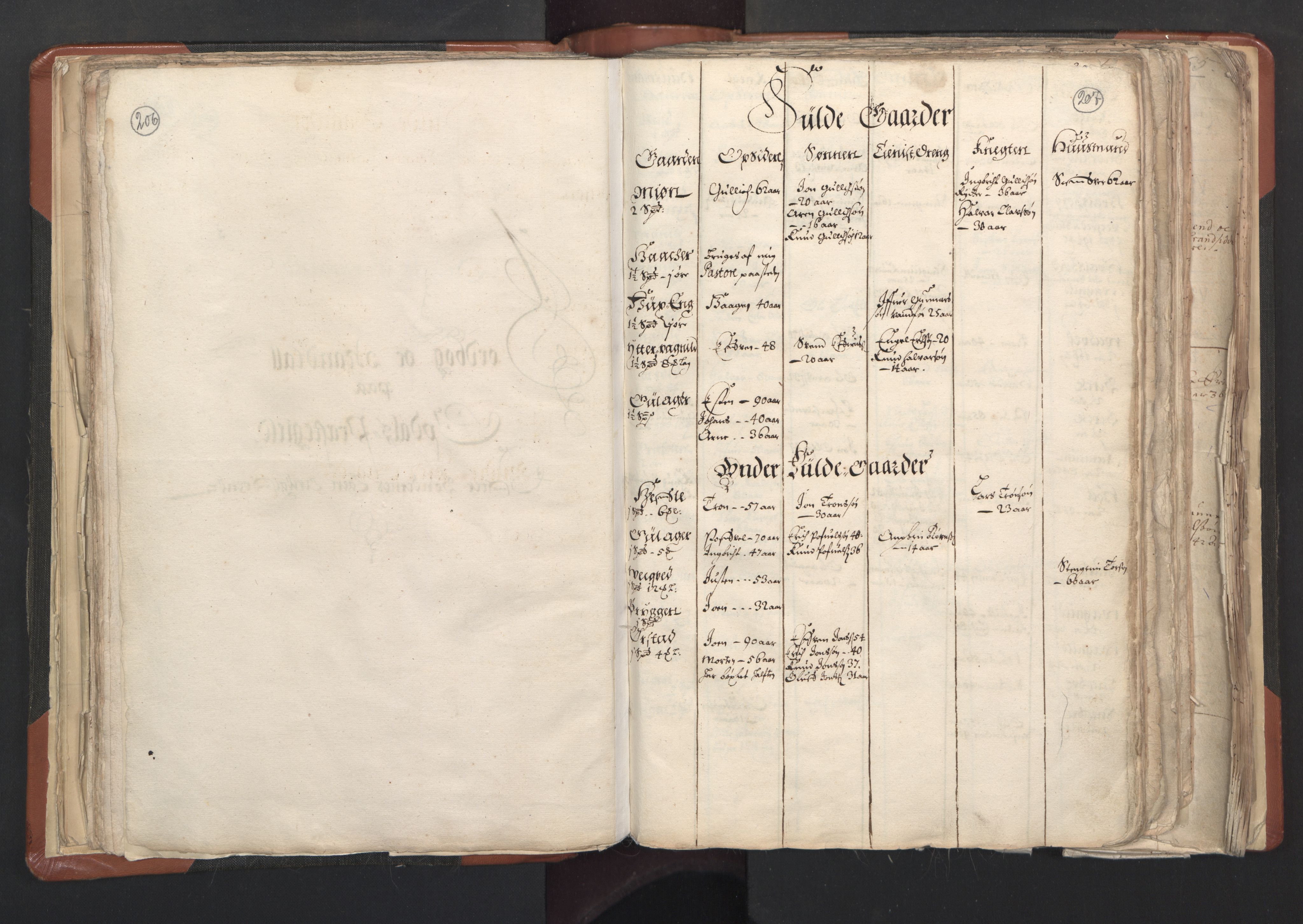 RA, Vicar's Census 1664-1666, no. 31: Dalane deanery, 1664-1666, p. 206-207