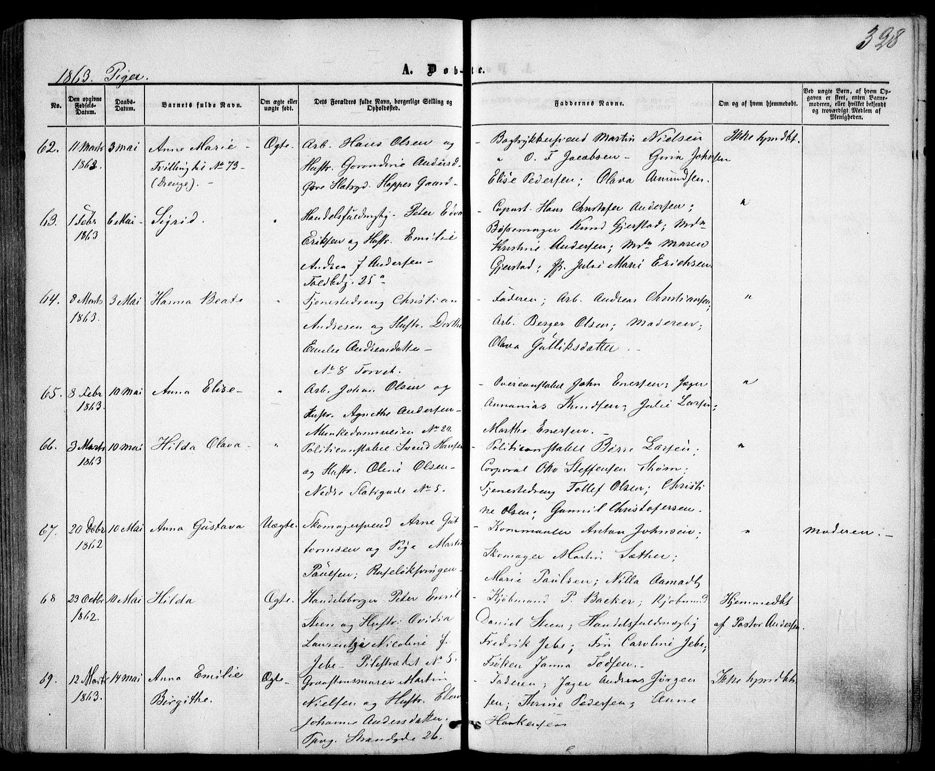Trefoldighet prestekontor Kirkebøker, SAO/A-10882/F/Fa/L0001: Parish register (official) no. I 1, 1858-1863, p. 328