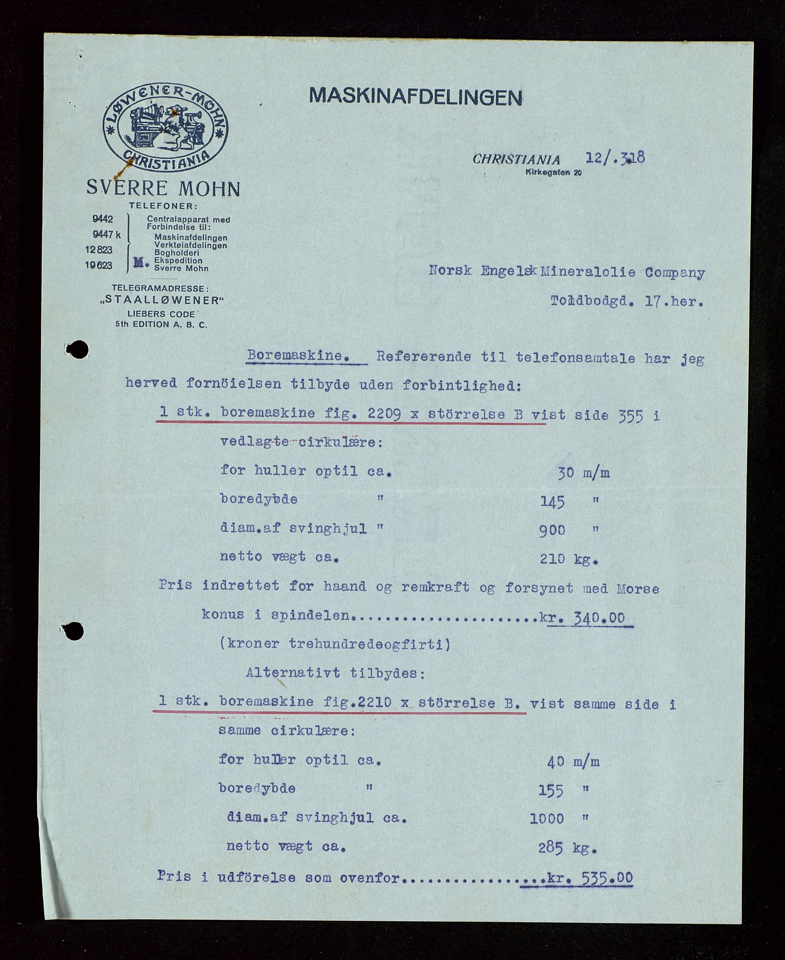 Pa 1521 - A/S Norske Shell, AV/SAST-A-101915/E/Ea/Eaa/L0003: Sjefskorrespondanse, 1918, p. 141