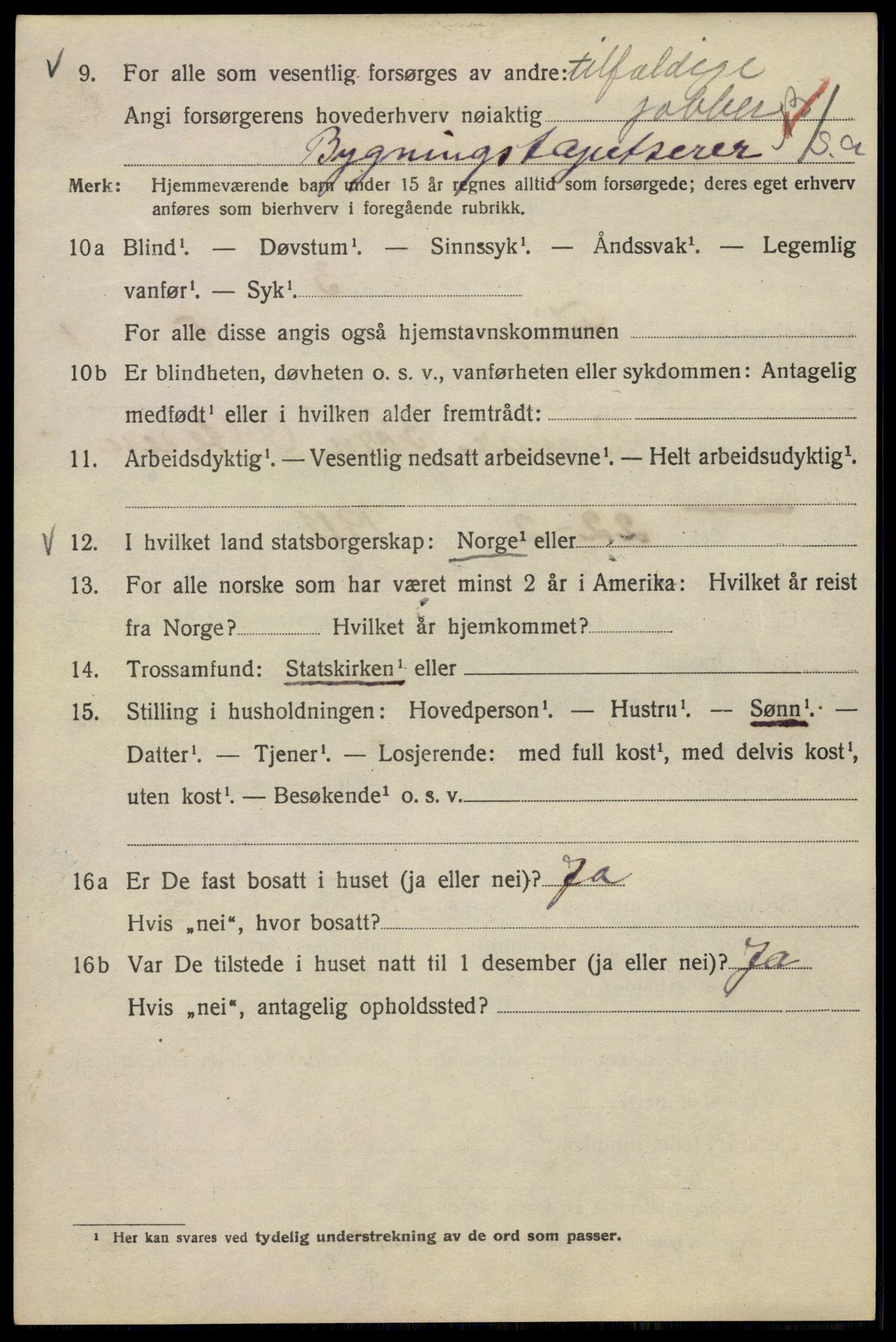 SAO, 1920 census for Kristiania, 1920, p. 230016