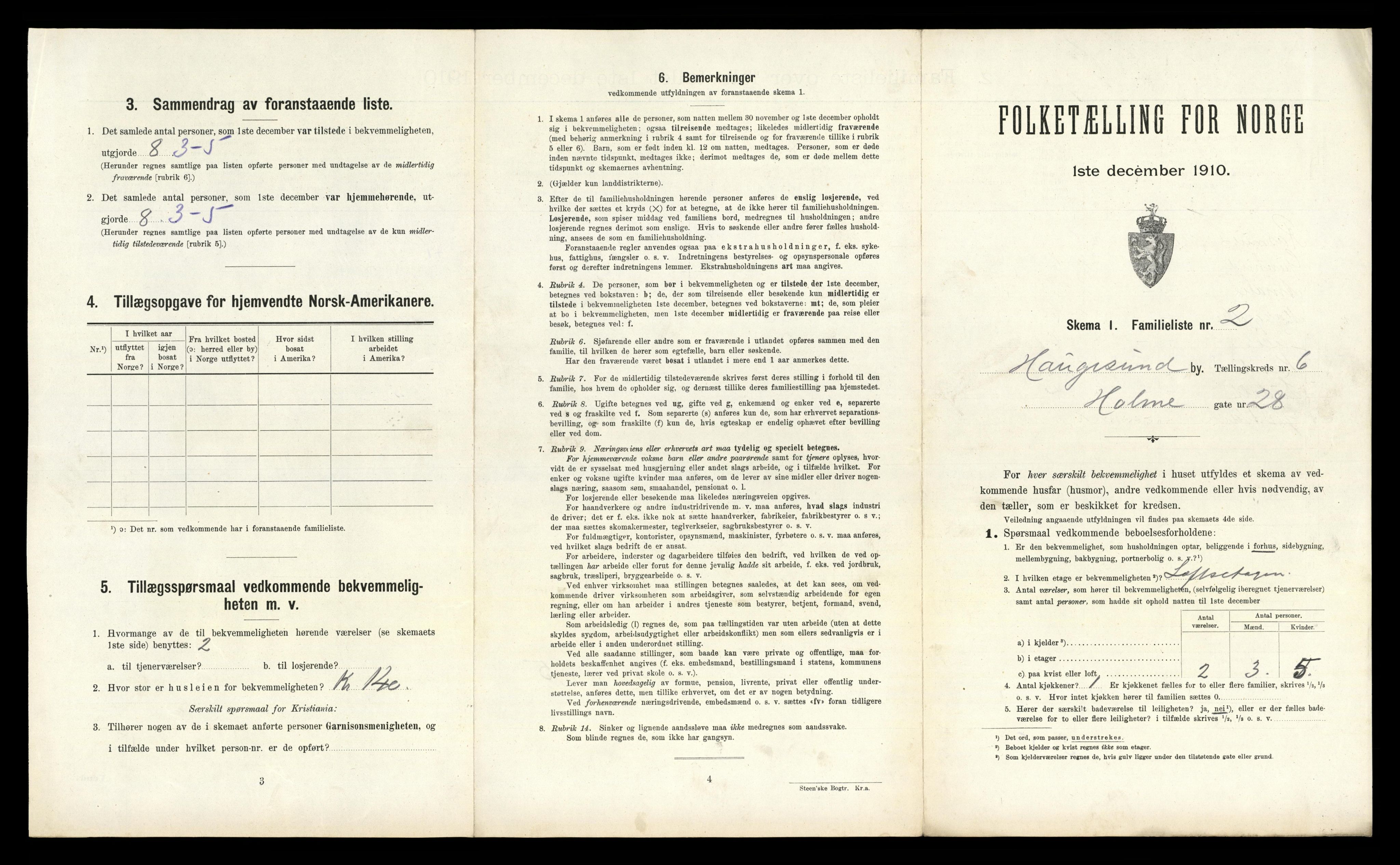 RA, 1910 census for Haugesund, 1910, p. 4990