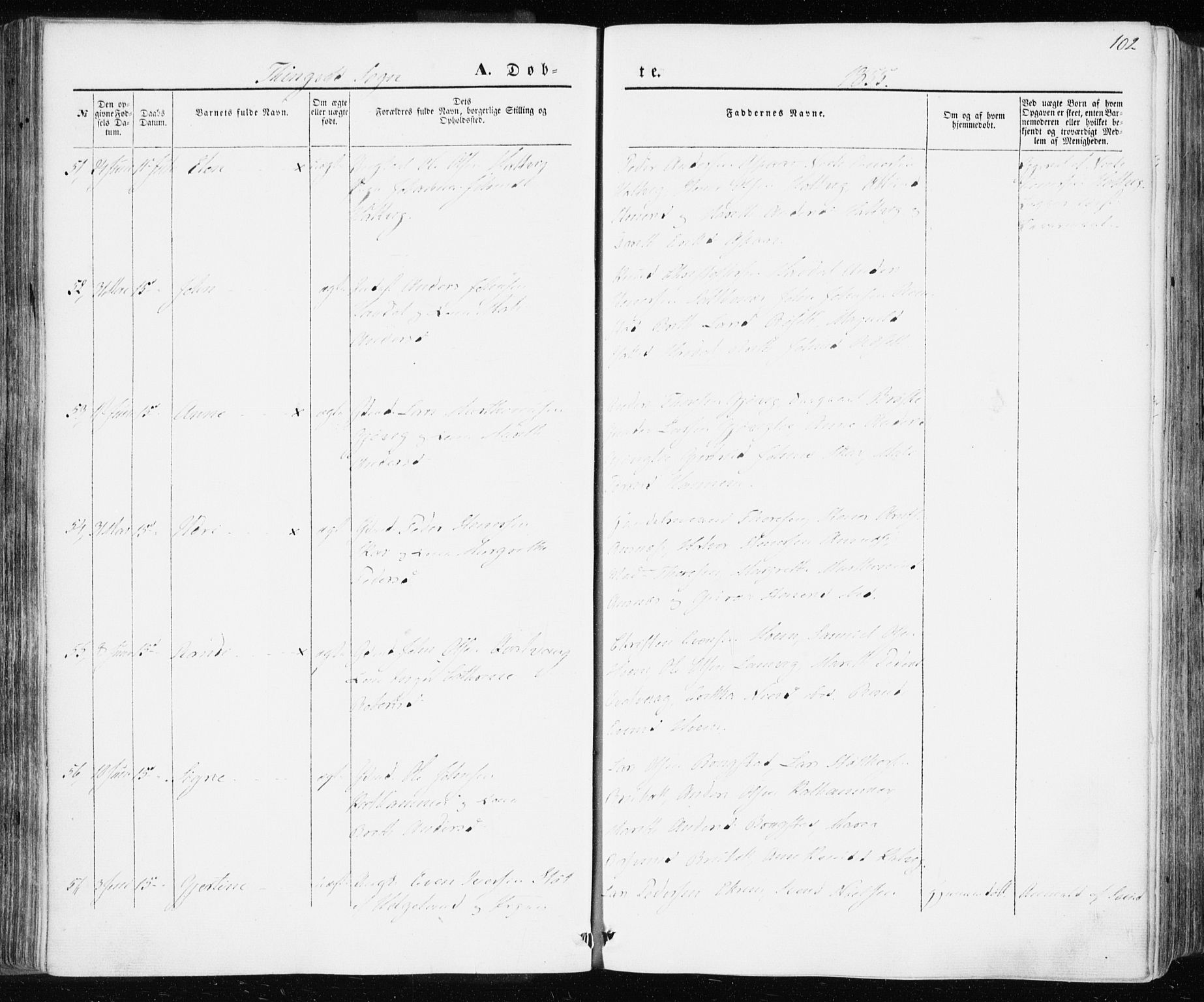 Ministerialprotokoller, klokkerbøker og fødselsregistre - Møre og Romsdal, AV/SAT-A-1454/586/L0984: Parish register (official) no. 586A10, 1844-1856, p. 102