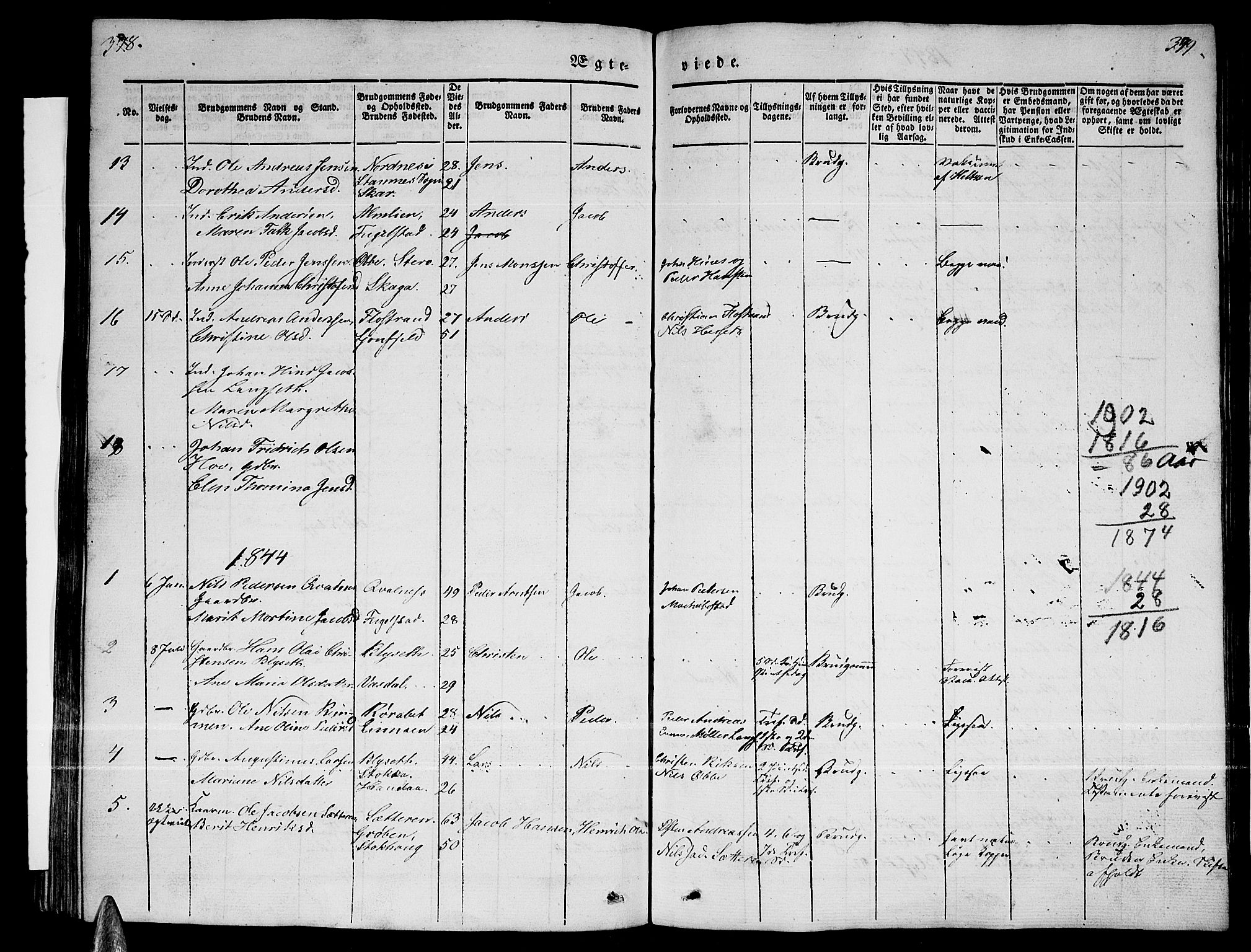 Ministerialprotokoller, klokkerbøker og fødselsregistre - Nordland, SAT/A-1459/838/L0555: Parish register (copy) no. 838C02, 1842-1861, p. 378-379