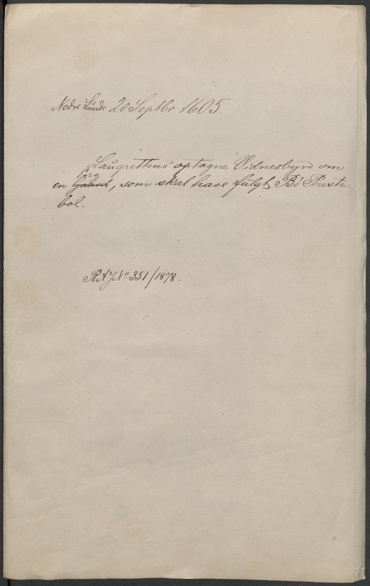 Riksarkivets diplomsamling, RA/EA-5965/F15/L0027: Prestearkiv - Telemark, 1587-1738, p. 20