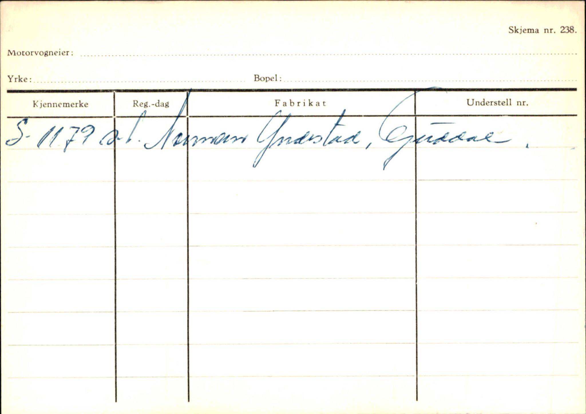 Statens vegvesen, Sogn og Fjordane vegkontor, SAB/A-5301/4/F/L0125: Eigarregister Sogndal V-Å. Aurland A-Å. Fjaler A-N, 1945-1975, p. 1427