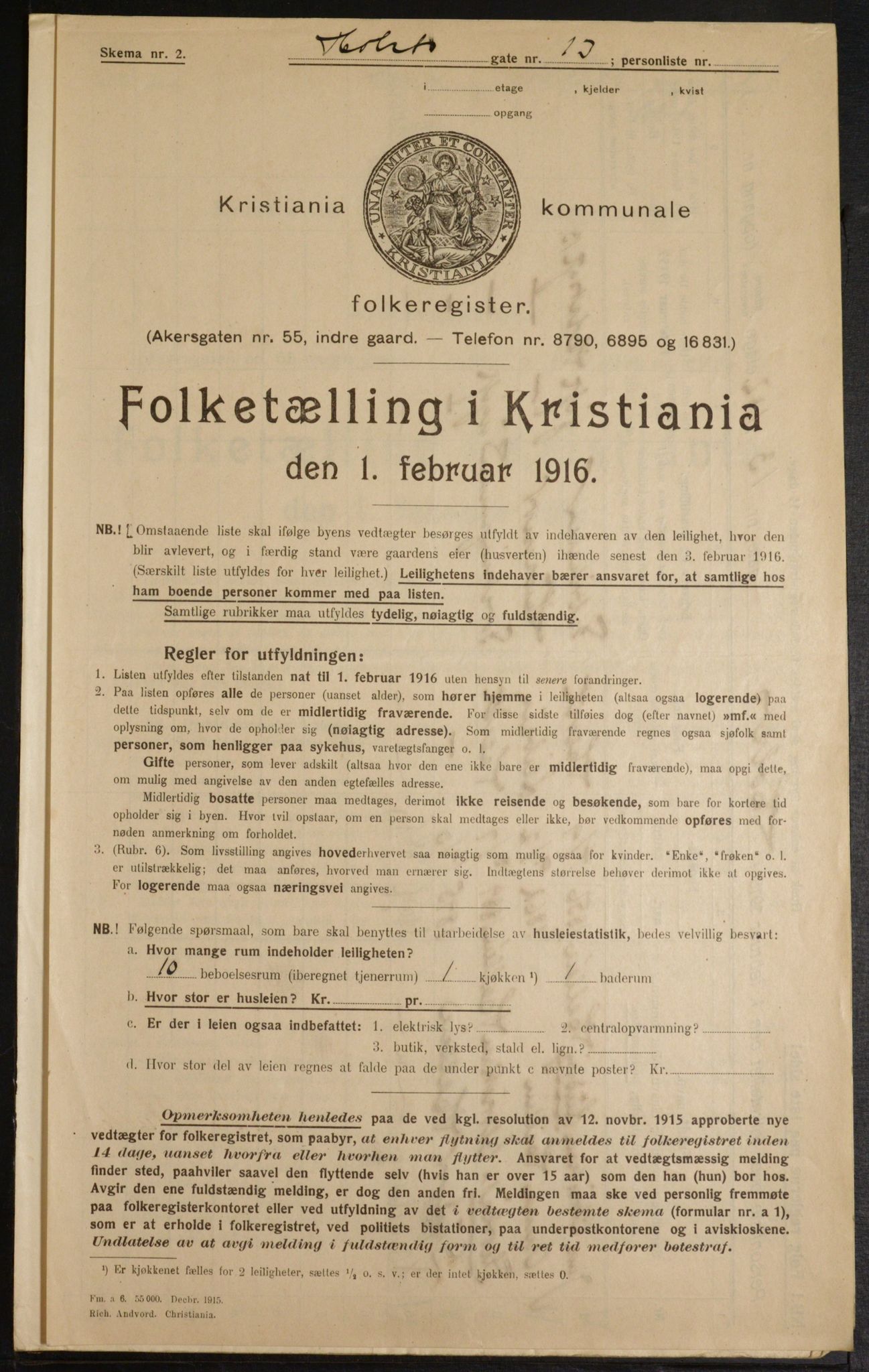 OBA, Municipal Census 1916 for Kristiania, 1916, p. 41782