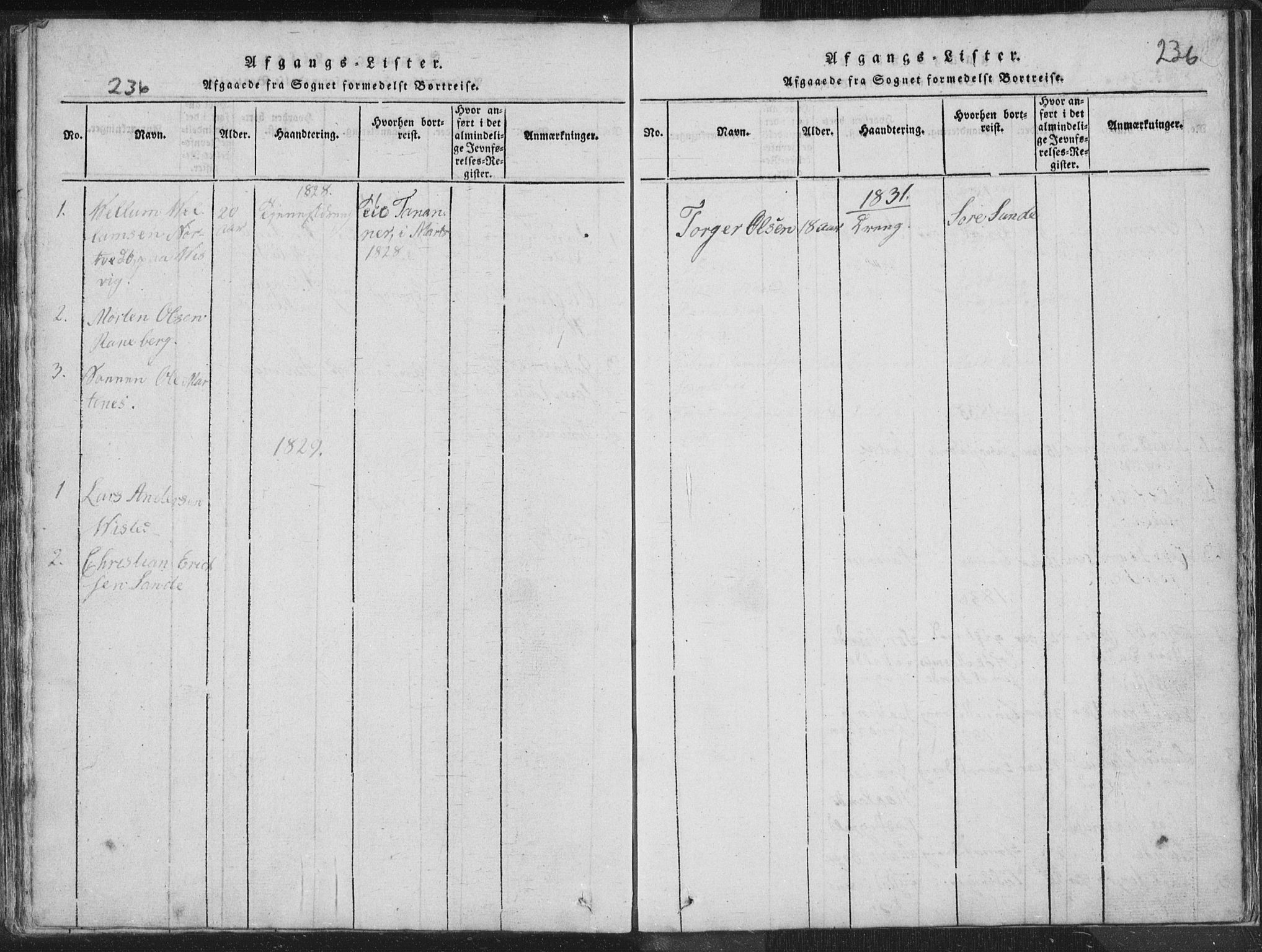 Hetland sokneprestkontor, SAST/A-101826/30/30BA/L0001: Parish register (official) no. A 1, 1816-1856, p. 236