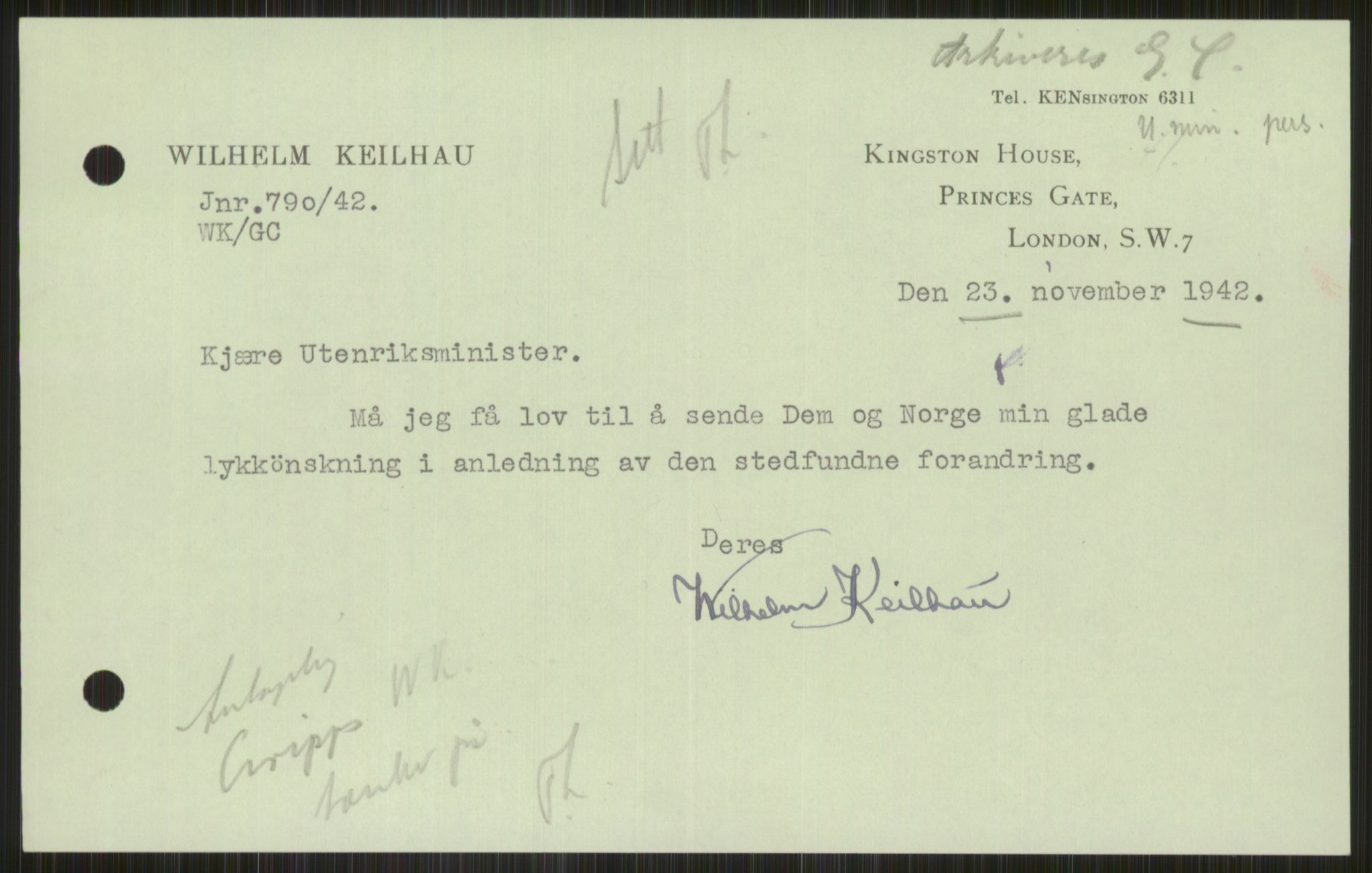 Lie, Trygve, AV/RA-PA-1407/D/L0005: Blandet korrespondanse., 1941-1945, p. 559