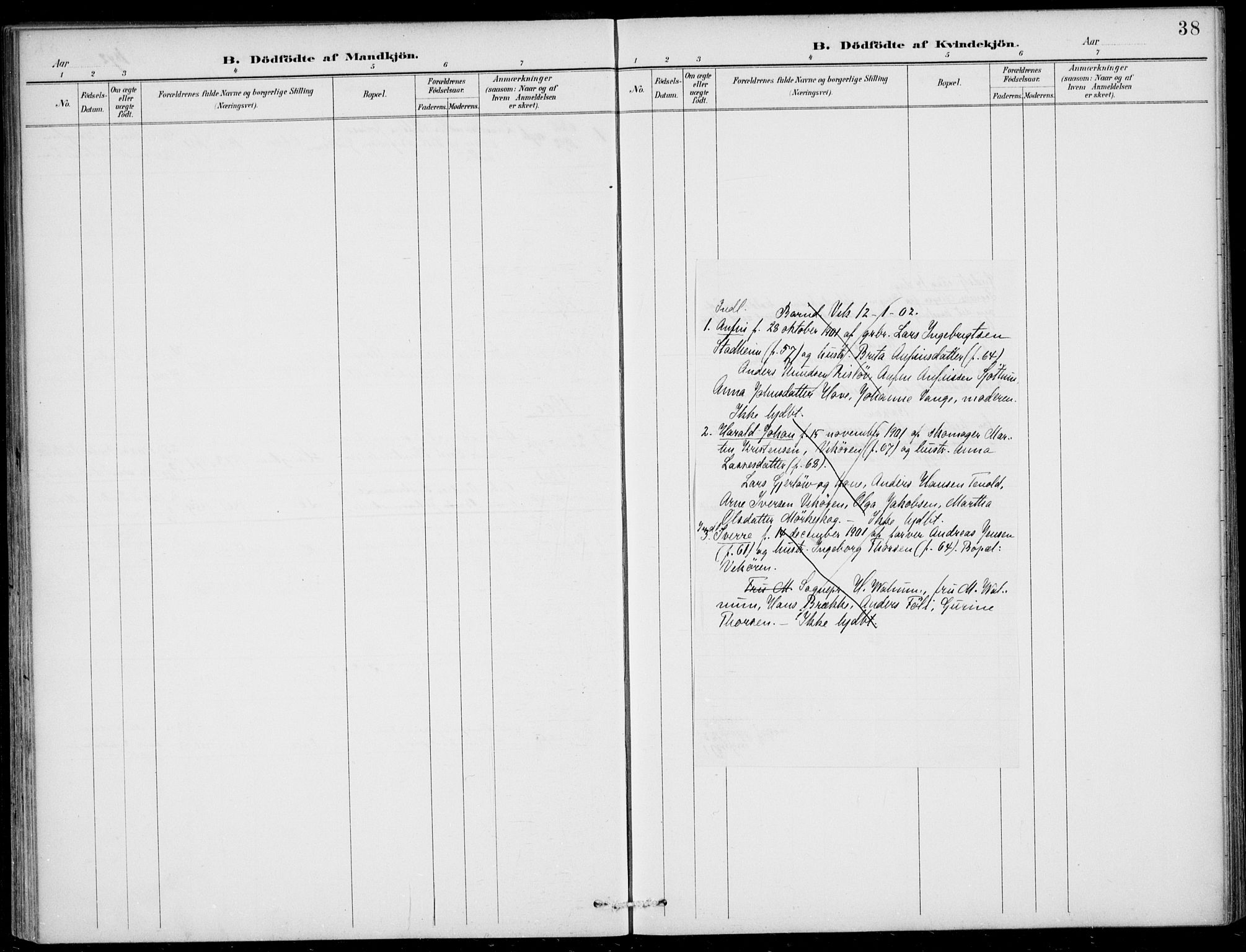 Vik sokneprestembete, AV/SAB-A-81501/H/Haa/Haac/L0002: Parish register (official) no. C  2, 1891-1910, p. 38