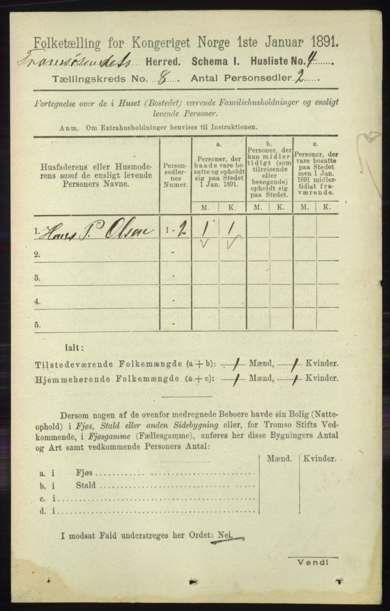 RA, 1891 census for 1934 Tromsøysund, 1891, p. 4352