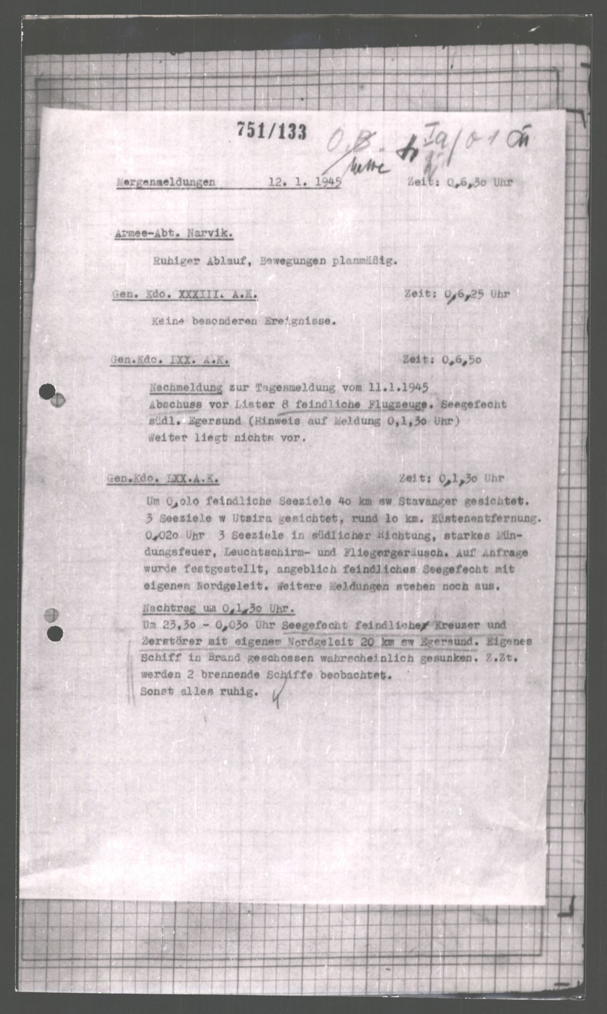 Forsvarets Overkommando. 2 kontor. Arkiv 11.4. Spredte tyske arkivsaker, AV/RA-RAFA-7031/D/Dar/Dara/L0001: Krigsdagbøker for 20. Gebirgs-Armee-Oberkommando (AOK 20), 1944-1945, p. 603