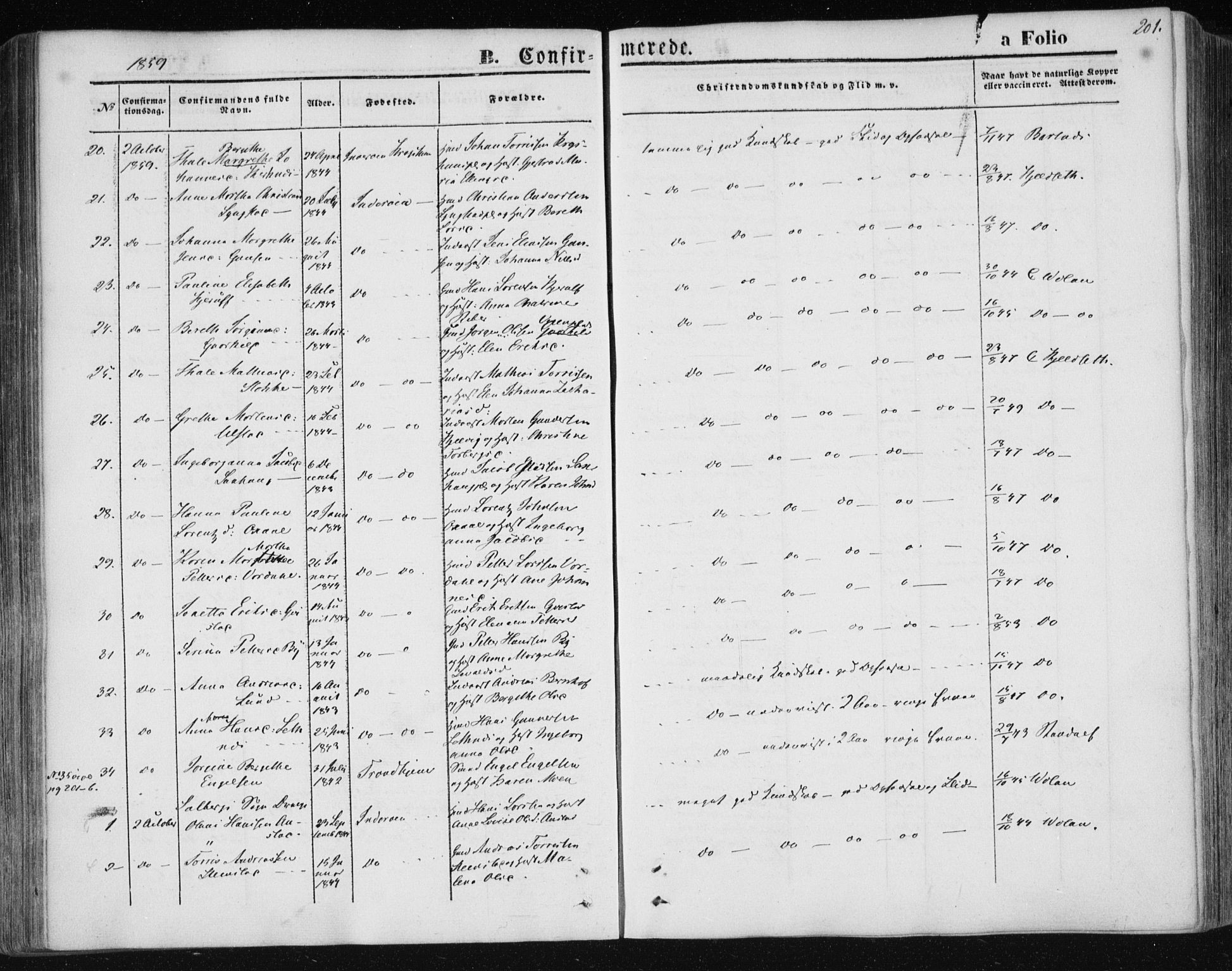 Ministerialprotokoller, klokkerbøker og fødselsregistre - Nord-Trøndelag, AV/SAT-A-1458/730/L0283: Parish register (official) no. 730A08, 1855-1865, p. 201