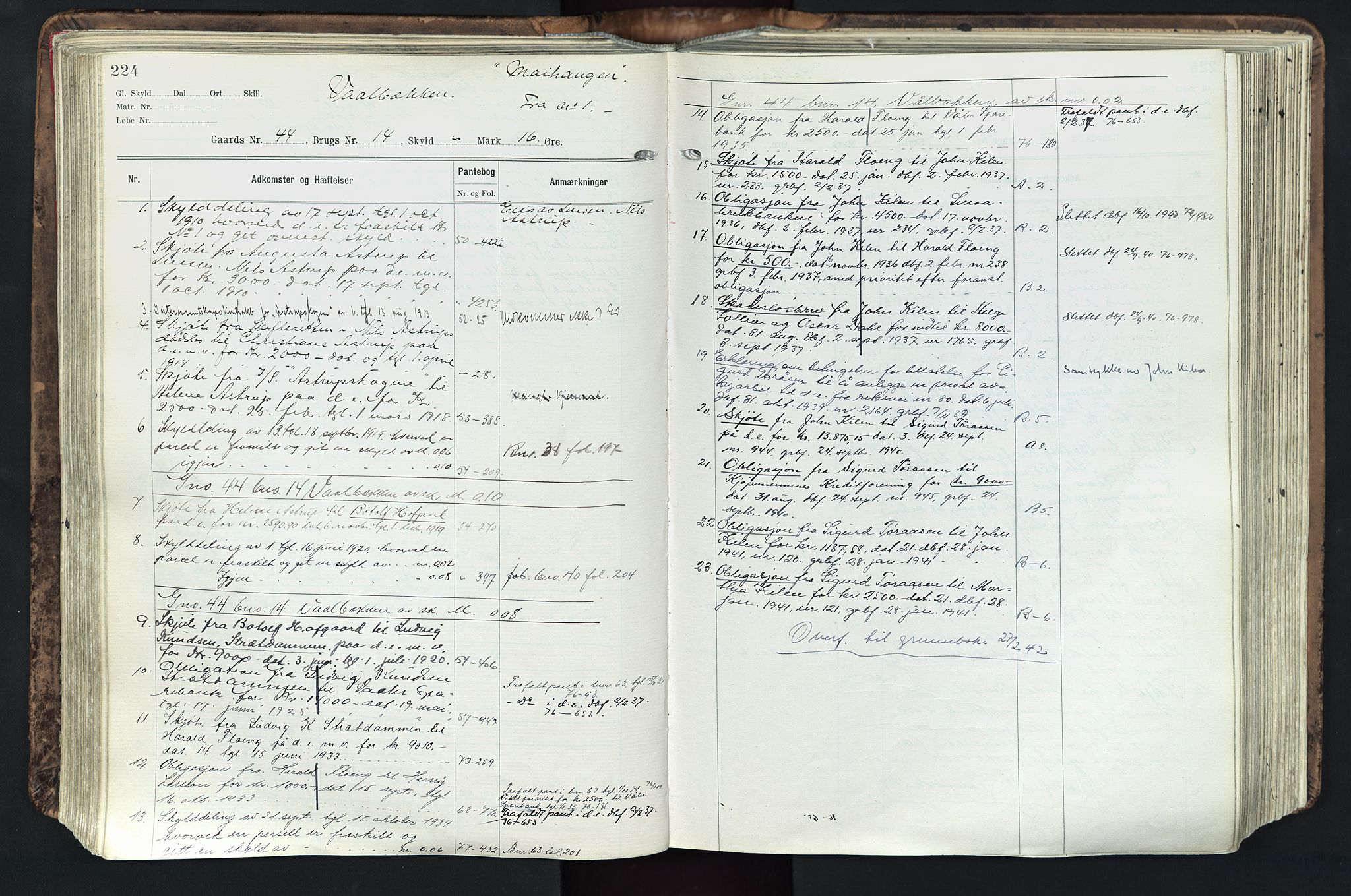 Solør tingrett, AV/SAH-TING-008/H/Ha/Hak/L0003: Mortgage register no. III, 1900-1935, p. 224