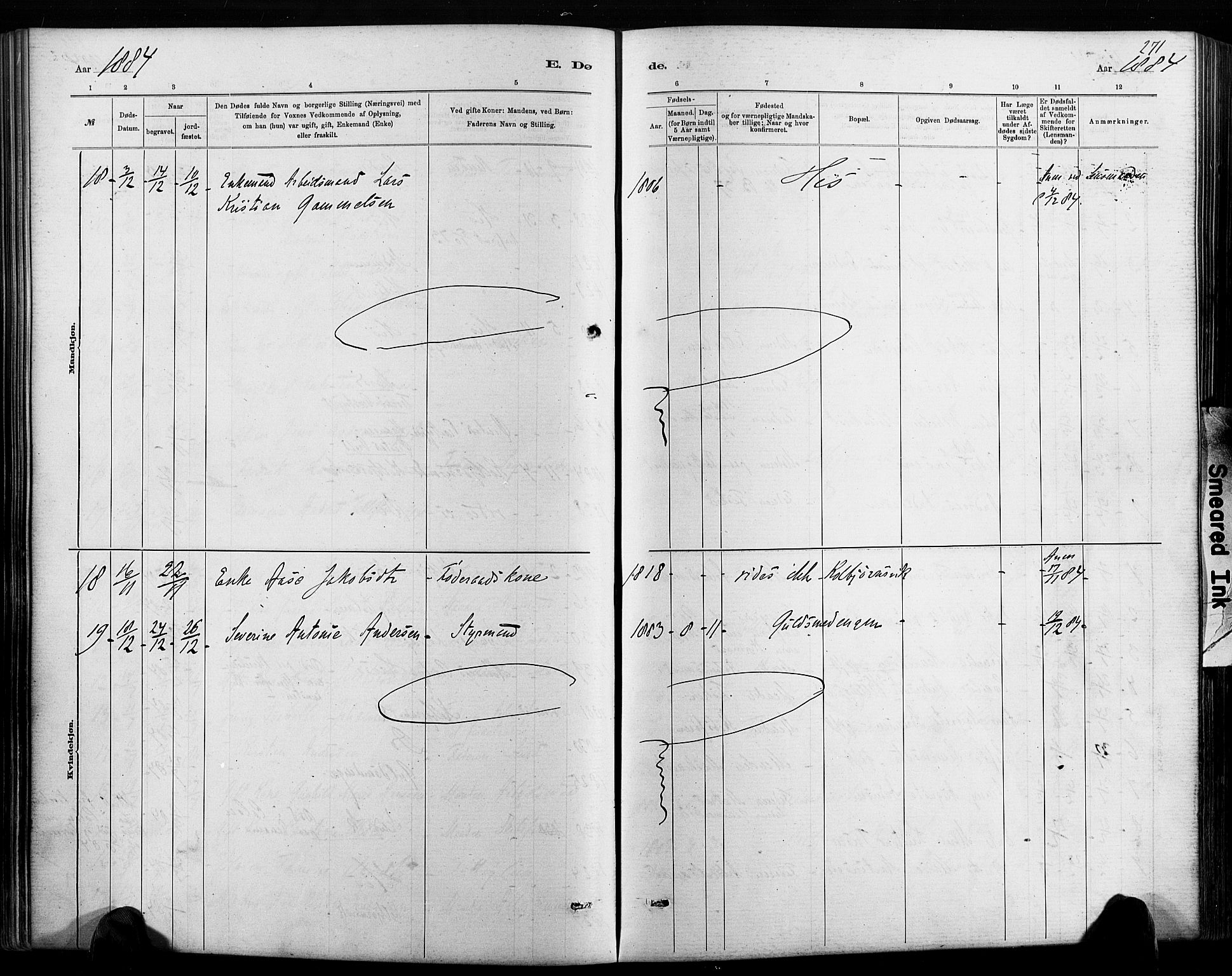 Hisøy sokneprestkontor, AV/SAK-1111-0020/F/Fa/L0003: Parish register (official) no. A 3, 1881-1894, p. 271