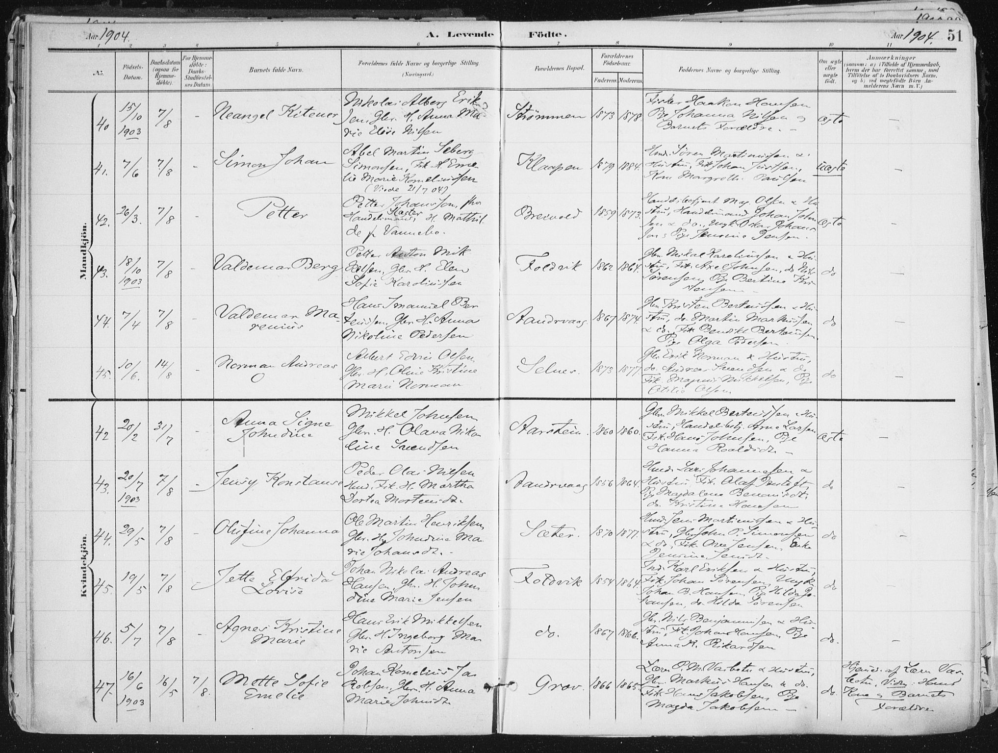 Ibestad sokneprestembete, SATØ/S-0077/H/Ha/Haa/L0017kirke: Parish register (official) no. 17, 1901-1914, p. 51