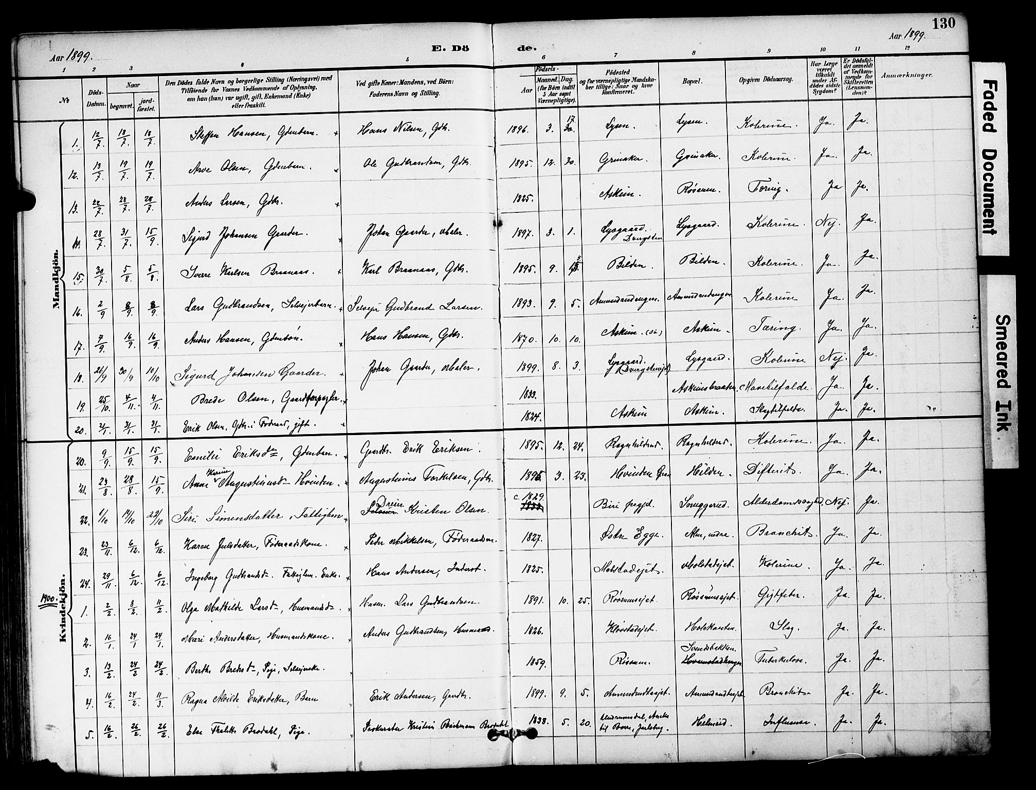 Brandbu prestekontor, SAH/PREST-114/H/Ha/Hab/L0006: Parish register (copy) no. 6, 1893-1902, p. 130