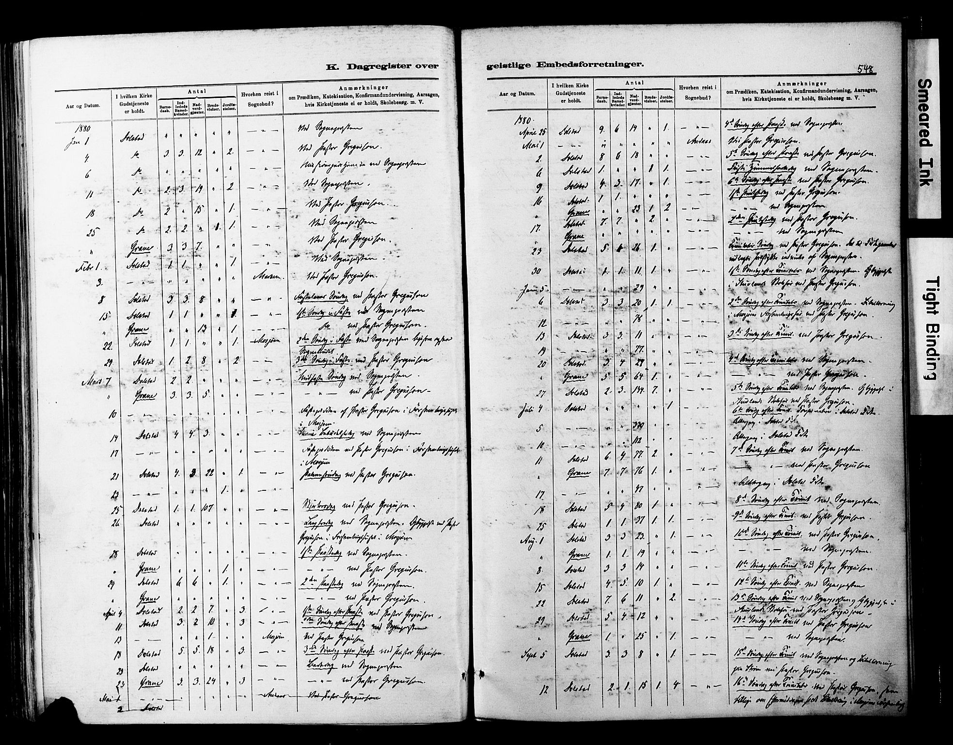 Ministerialprotokoller, klokkerbøker og fødselsregistre - Nordland, SAT/A-1459/820/L0295: Parish register (official) no. 820A16, 1880-1896, p. 548