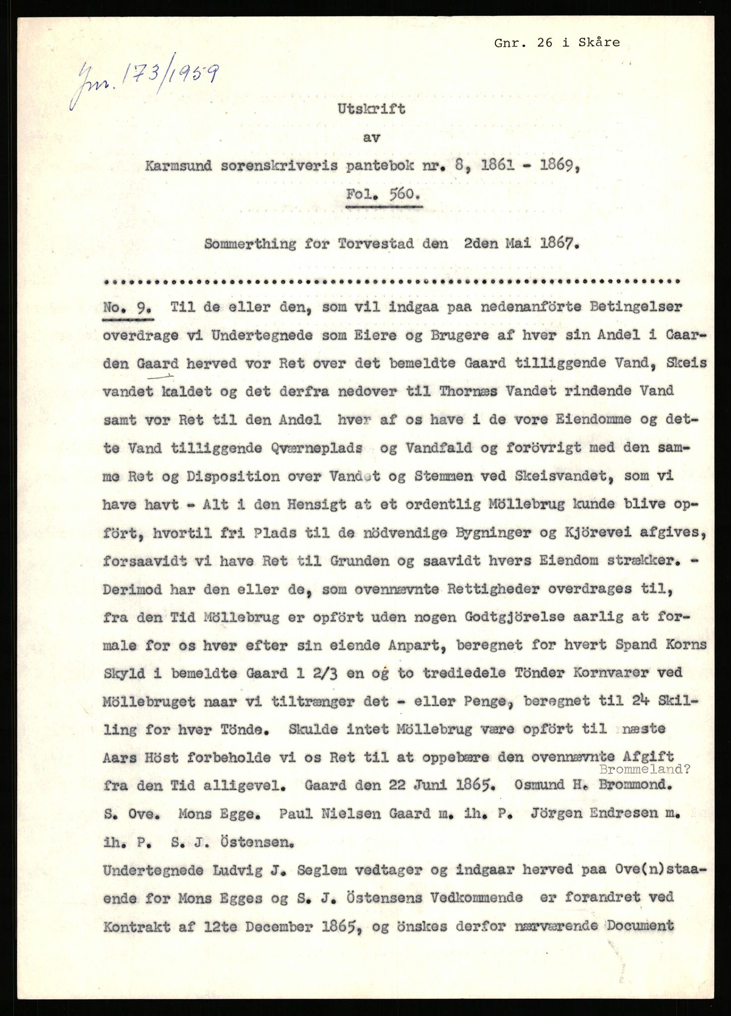 Statsarkivet i Stavanger, AV/SAST-A-101971/03/Y/Yj/L0024: Avskrifter sortert etter gårdsnavn: Fæøen - Garborg, 1750-1930, p. 738