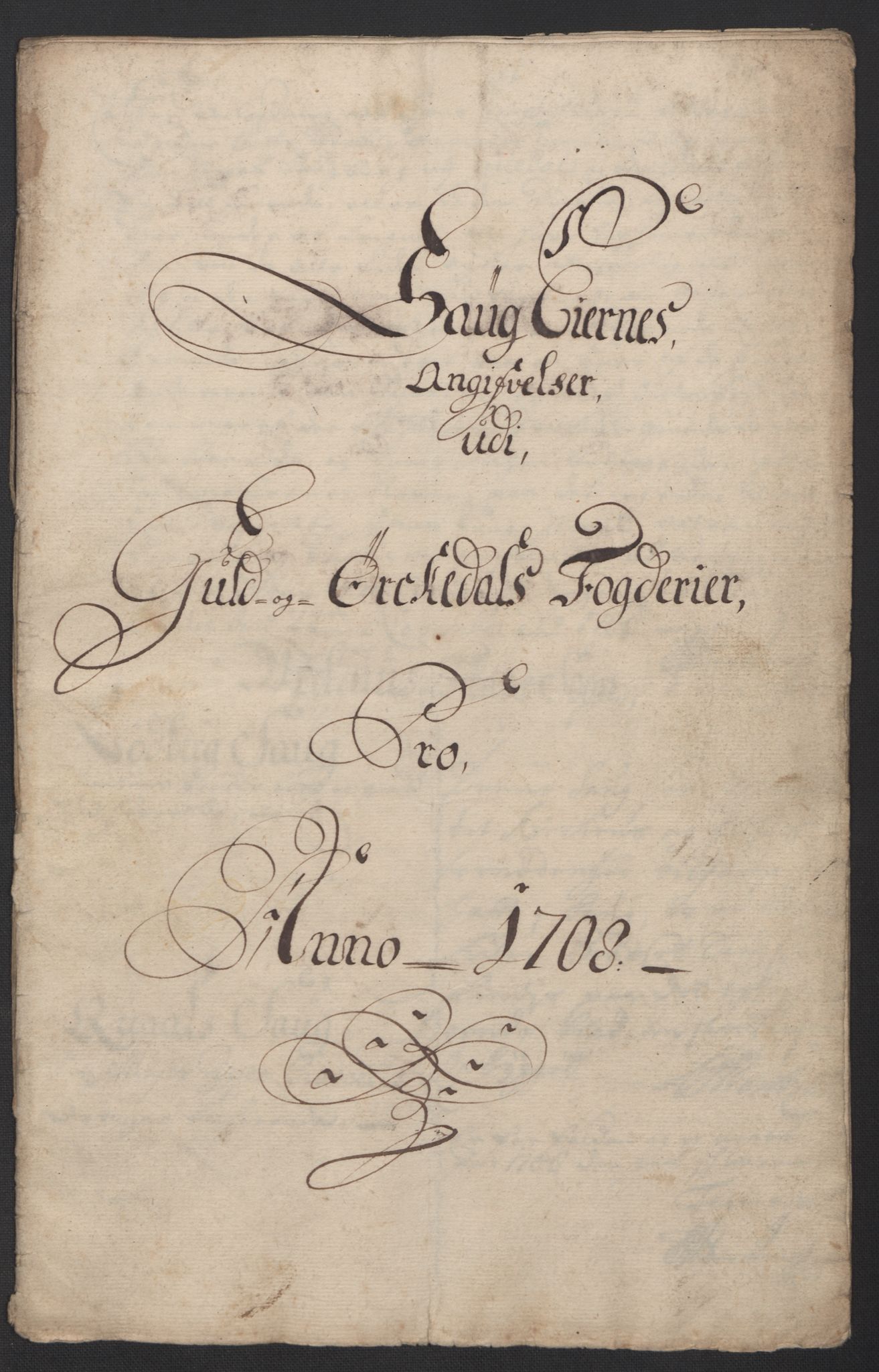 Rentekammeret inntil 1814, Reviderte regnskaper, Fogderegnskap, AV/RA-EA-4092/R60/L3958: Fogderegnskap Orkdal og Gauldal, 1708, p. 205