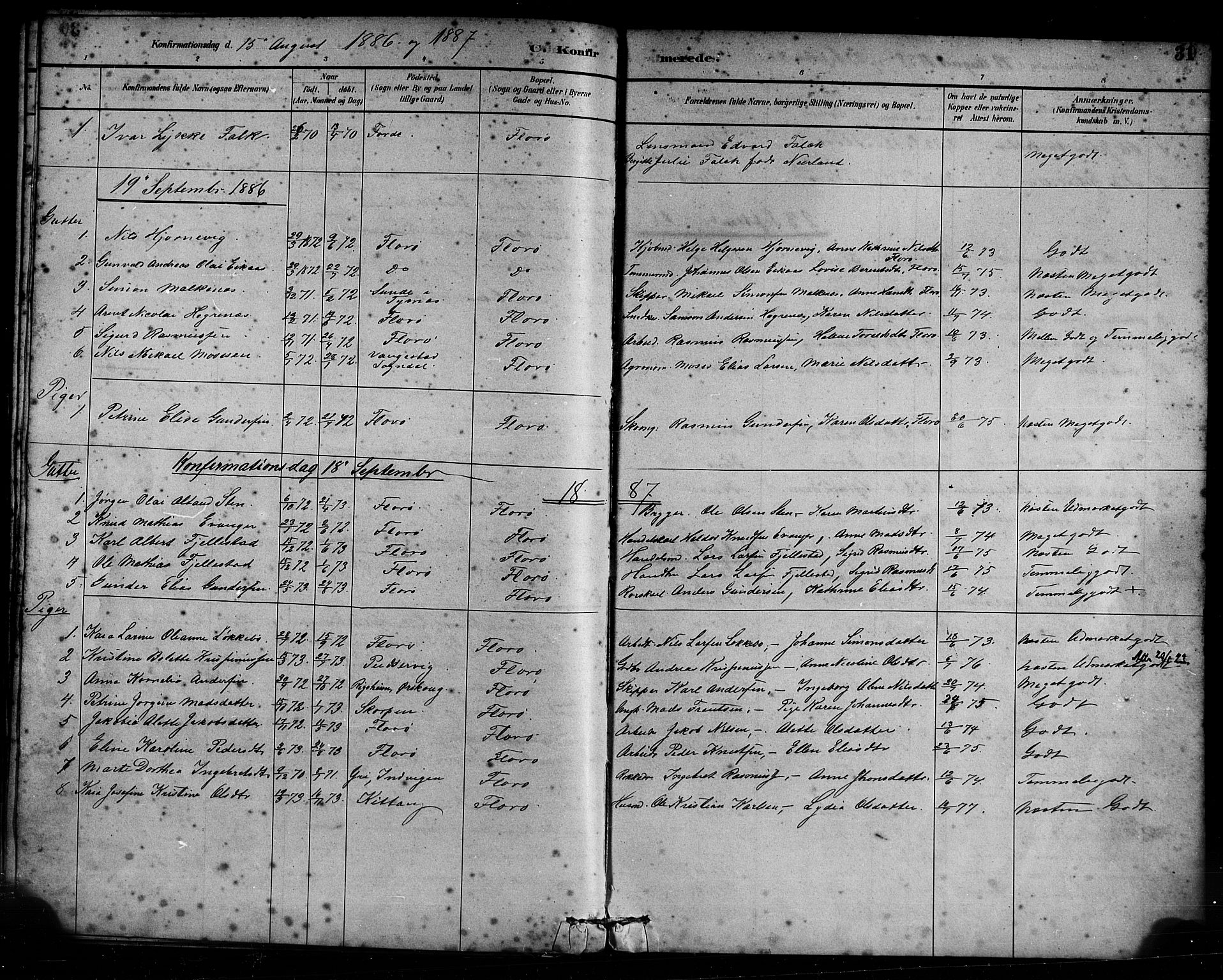 Kinn sokneprestembete, AV/SAB-A-80801/H/Haa/Haac/L0001: Parish register (official) no. C 1, 1883-1894, p. 31