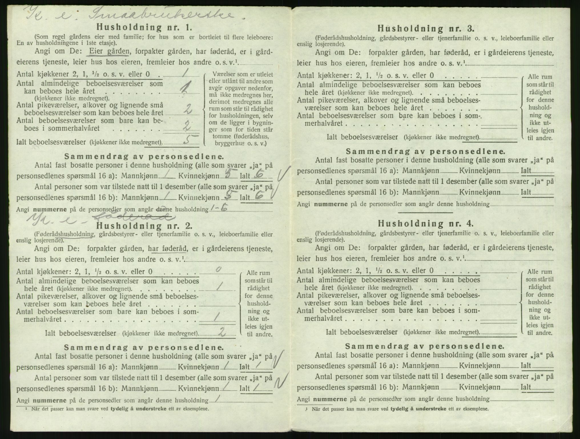 SAT, 1920 census for Veøy, 1920, p. 452