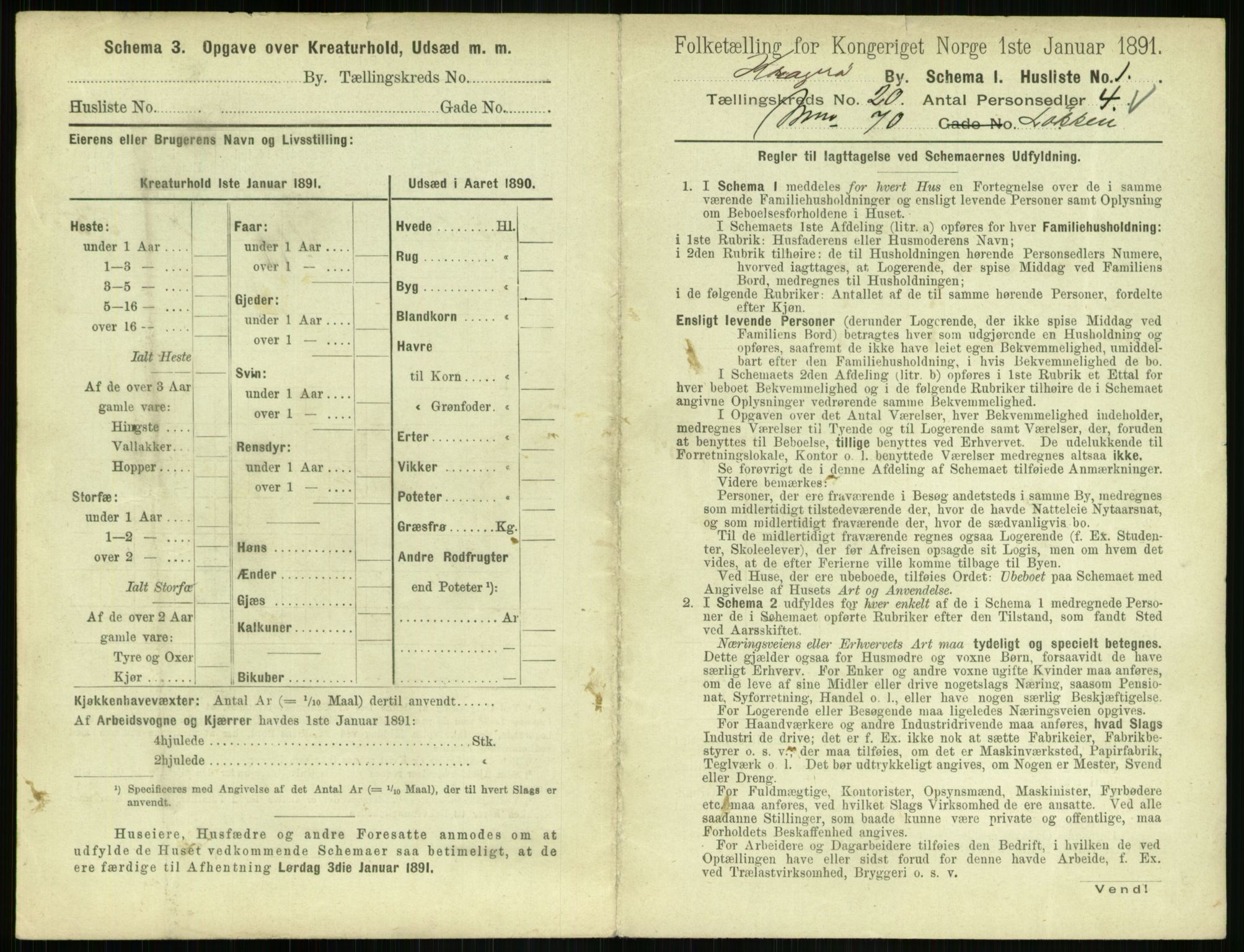 RA, 1891 census for 0801 Kragerø, 1891, p. 818