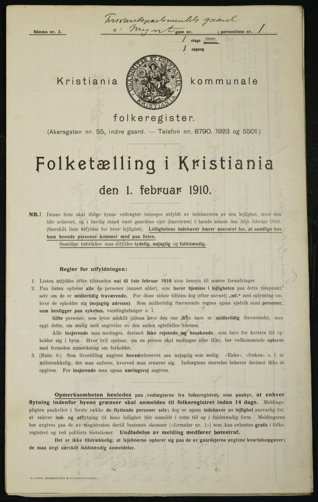 OBA, Municipal Census 1910 for Kristiania, 1910, p. 22633