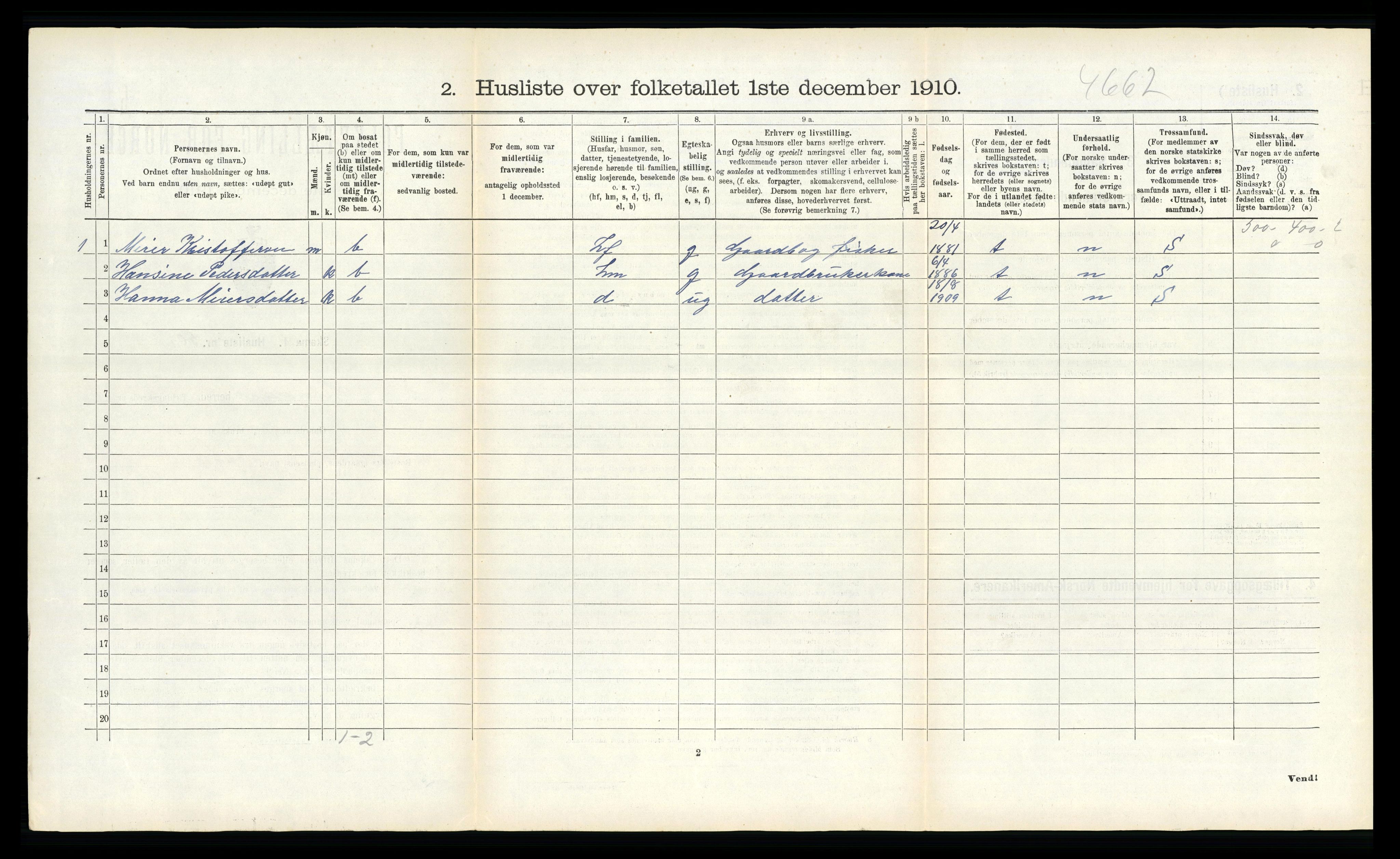 RA, 1910 census for Gildeskål, 1910, p. 1388