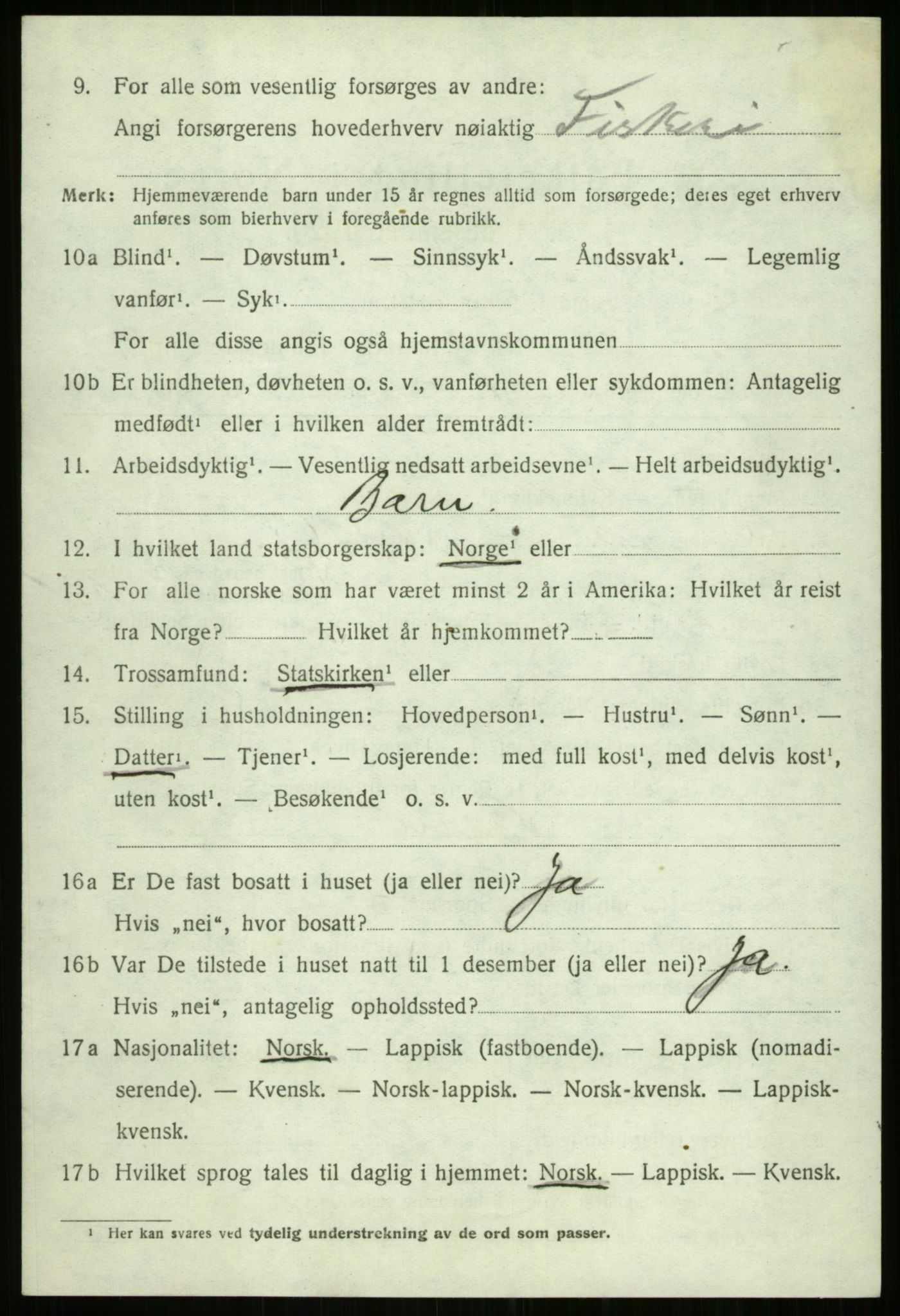 SATØ, 1920 census for Bjarkøy, 1920, p. 3828