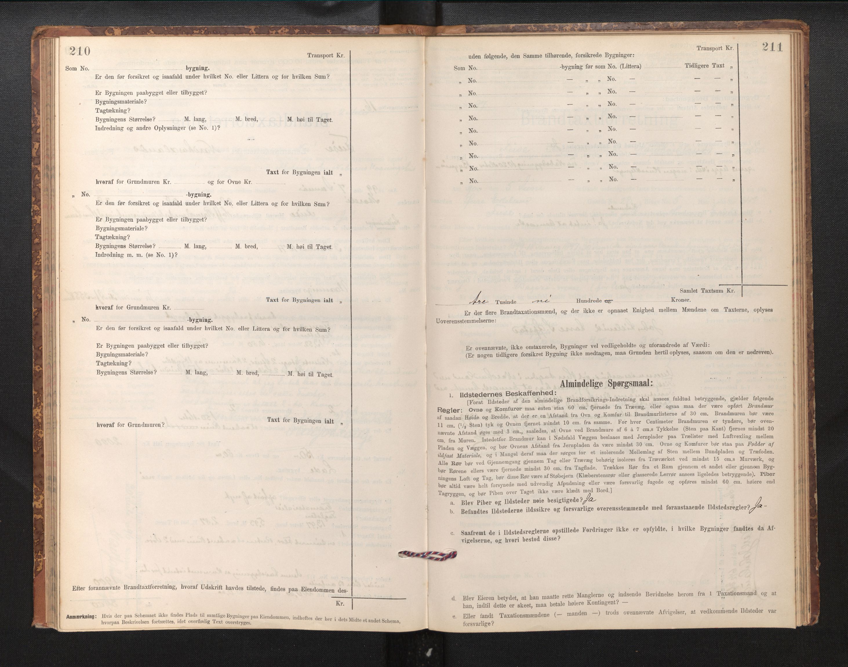 Lensmannen i Fusa, AV/SAB-A-32401/1/0012/L0003: Branntakstprotokoll, skjematakst, 1895-1950, p. 210-211