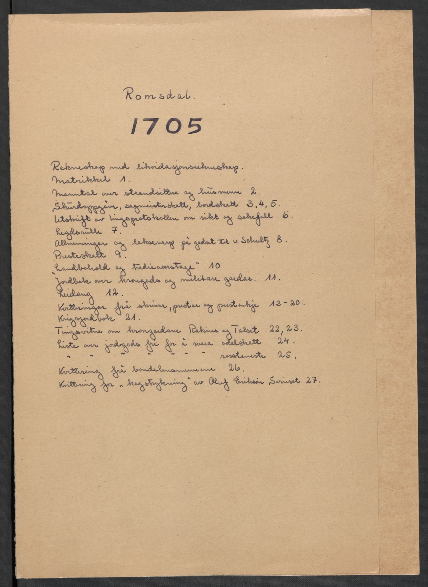 Rentekammeret inntil 1814, Reviderte regnskaper, Fogderegnskap, RA/EA-4092/R55/L3656: Fogderegnskap Romsdal, 1703-1705, p. 347