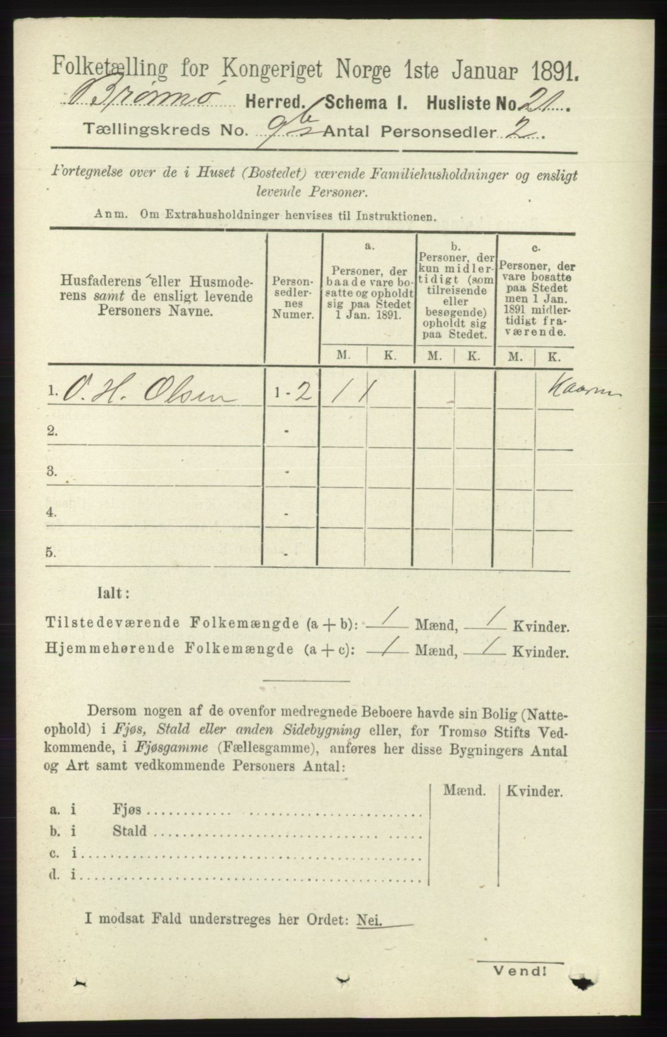 RA, 1891 census for 1814 Brønnøy, 1891, p. 5486