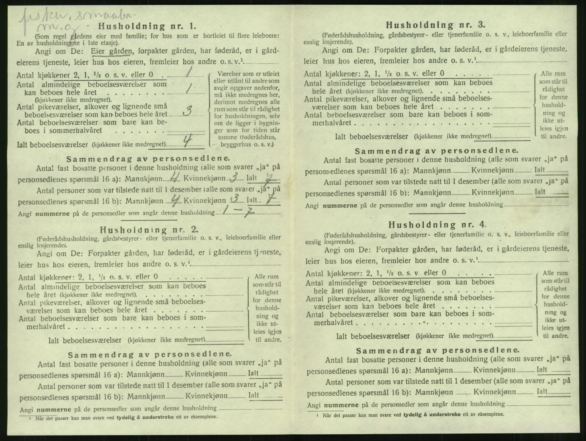 SAT, 1920 census for Vevelstad, 1920, p. 181