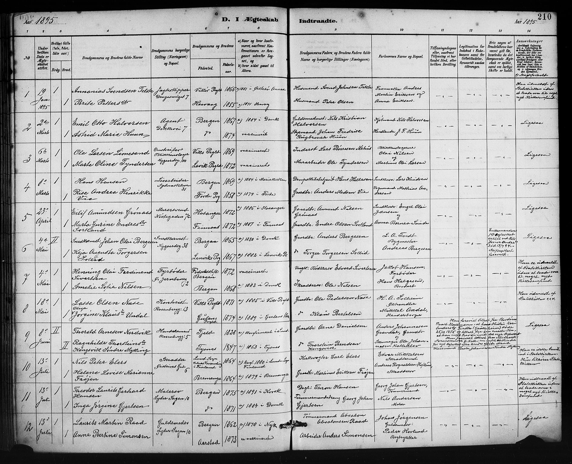 Johanneskirken sokneprestembete, AV/SAB-A-76001/H/Hab: Parish register (copy) no. C 1, 1885-1912, p. 210