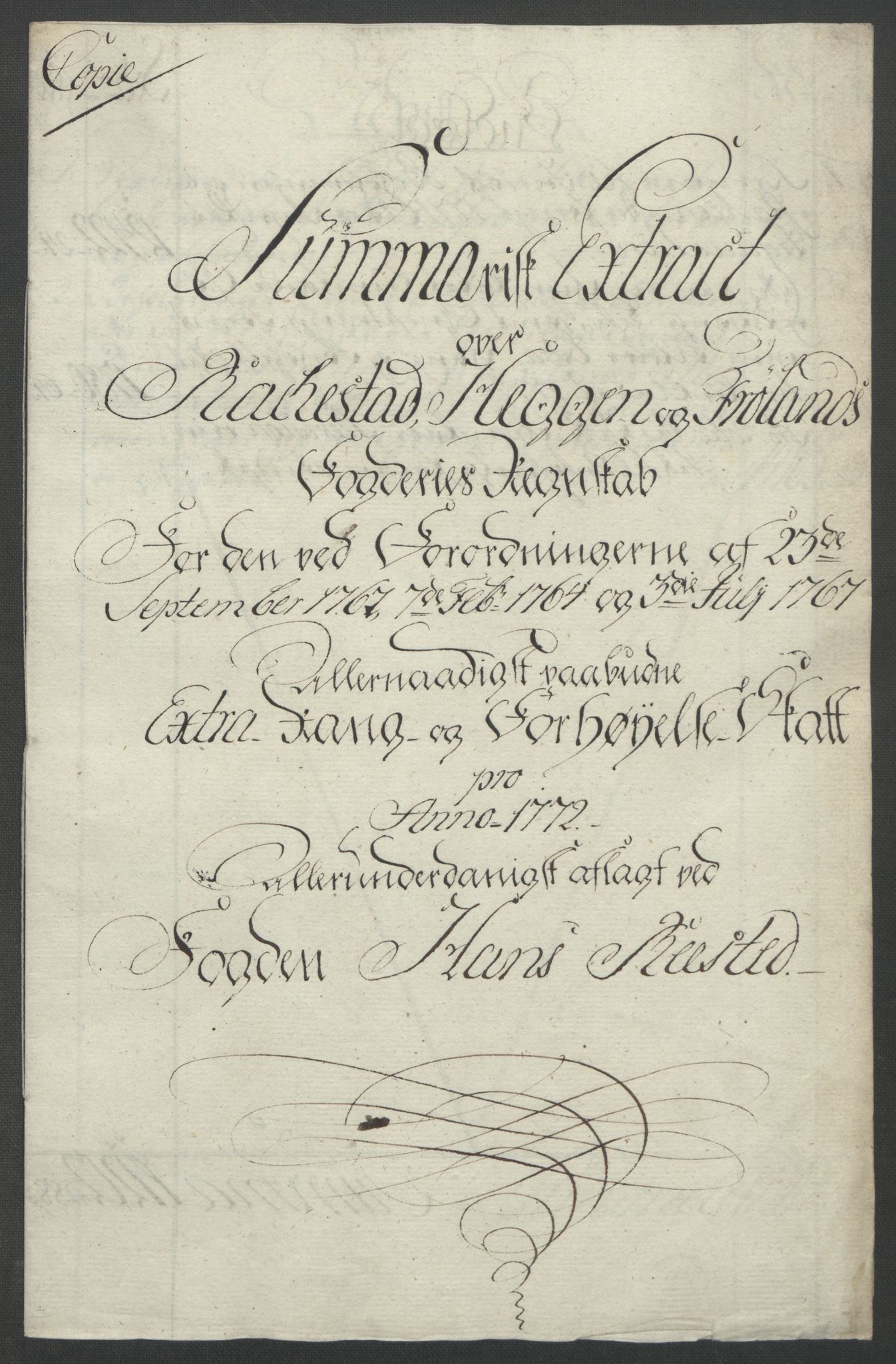 Rentekammeret inntil 1814, Reviderte regnskaper, Fogderegnskap, AV/RA-EA-4092/R07/L0413: Ekstraskatten Rakkestad, Heggen og Frøland, 1762-1772, p. 523